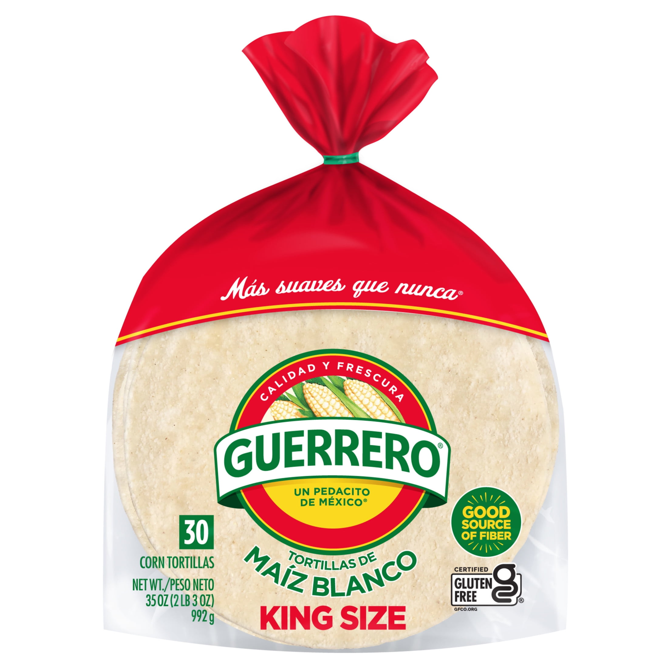 Guerrero White Corn King Size Tortillas, 30 Count