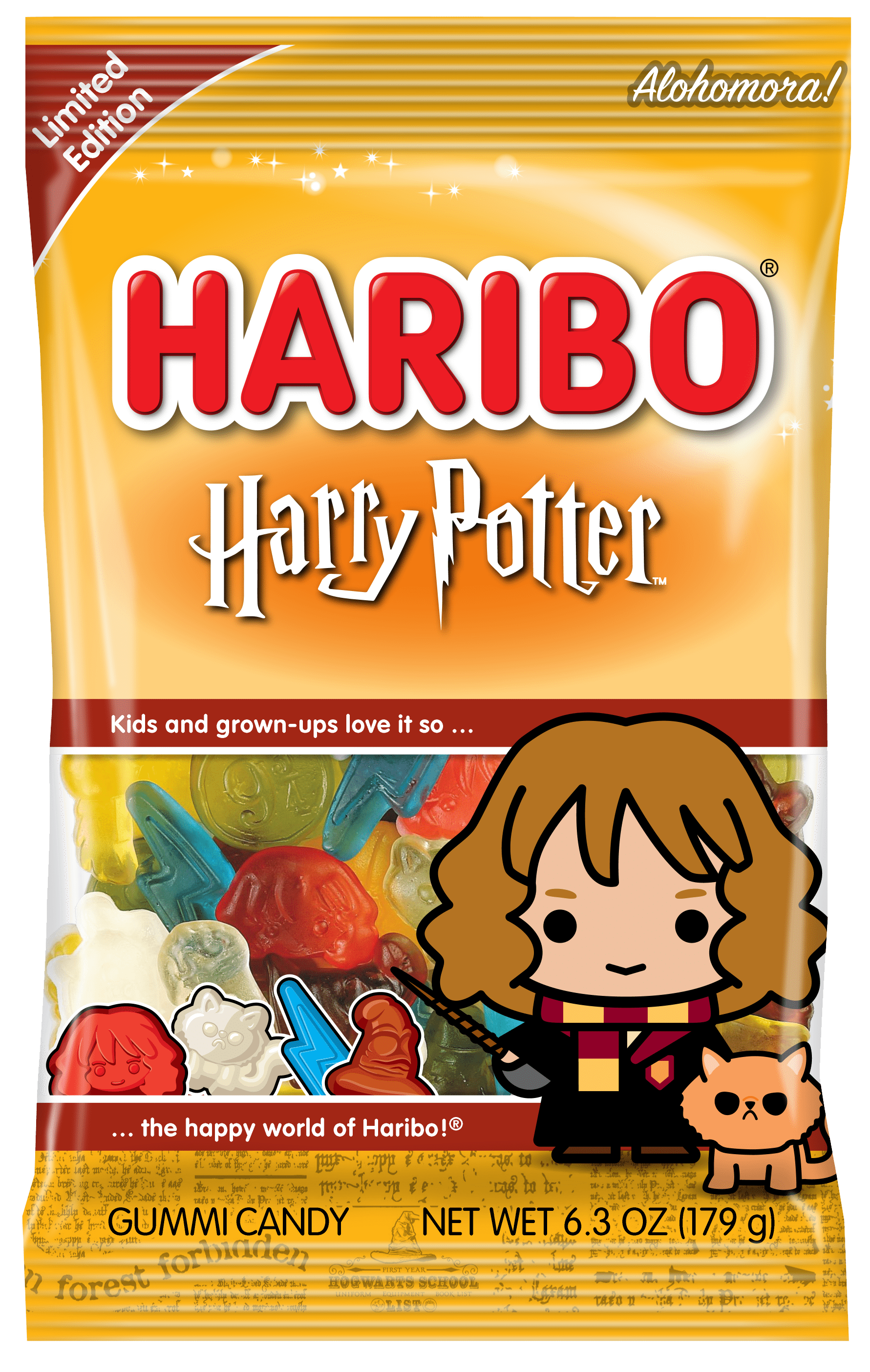 HARIBO Hermione Gummies Assorted Fruit Flavor Gummy Candy, 6.3oz, Share Size Bag