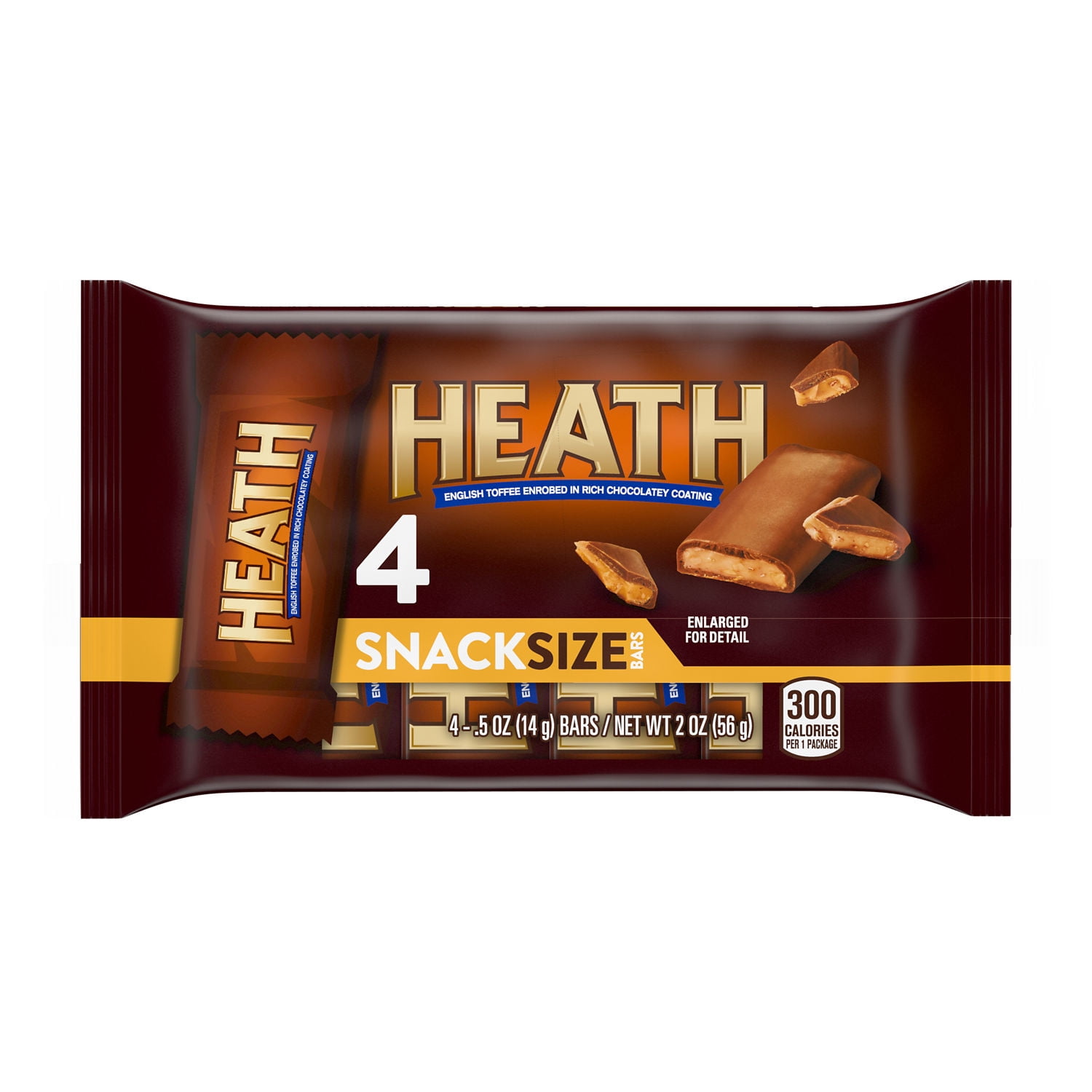 HEATH MILK CHOCOLATE ENGLISH TOFFEE SNACK SIZE BAR 4-PACK