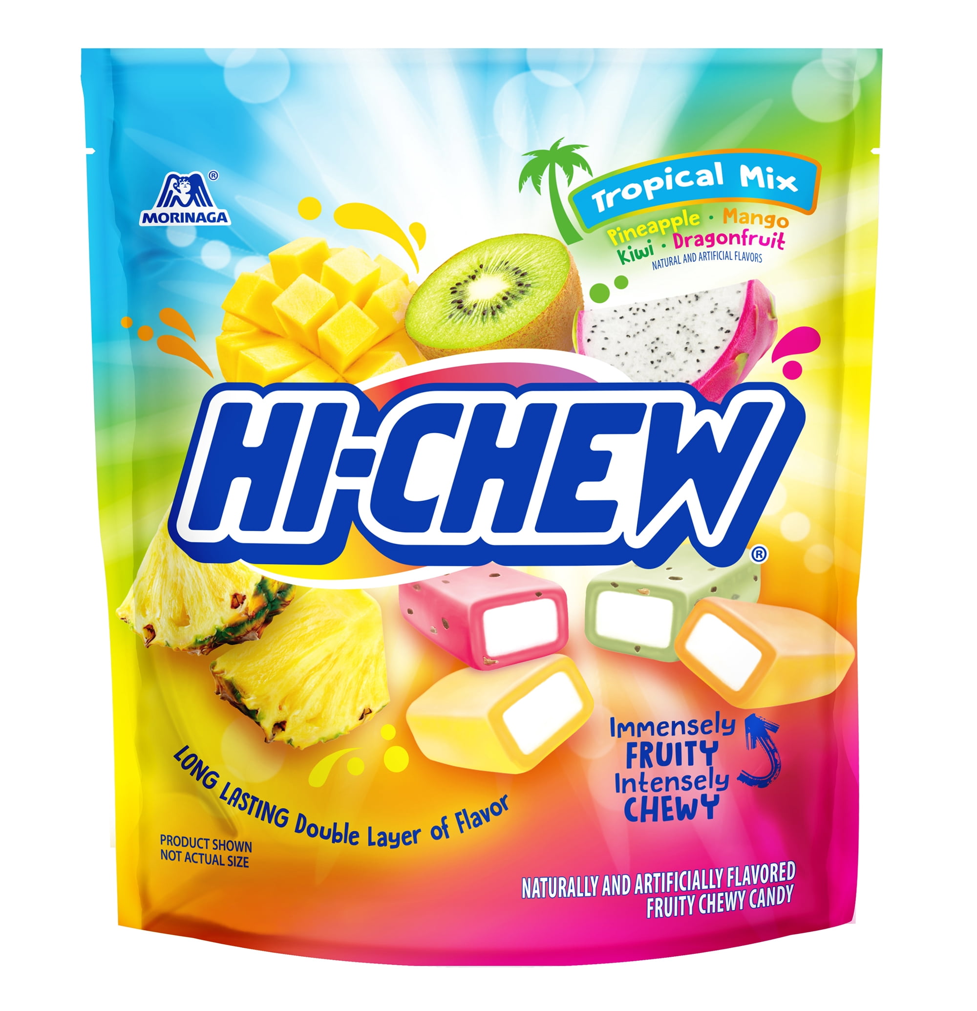 HI-CHEW Chewy Candy Tropical Mix Stand up Pouch, 7.23 oz