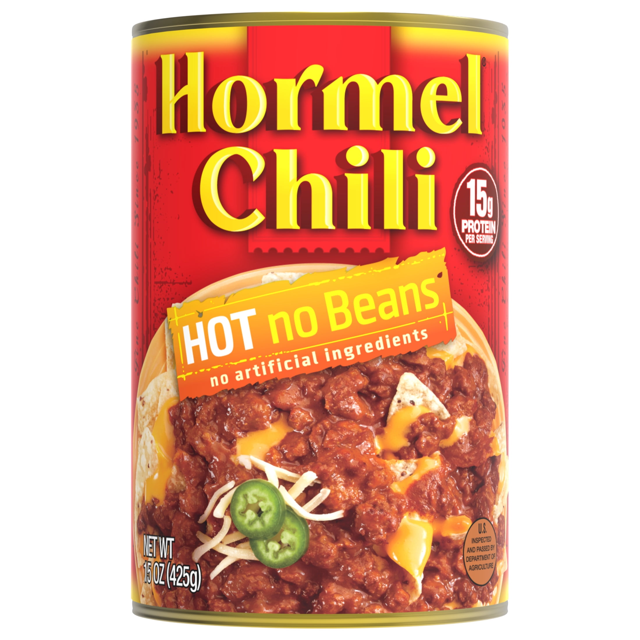 HORMEL Chili Chunky Beef No Beans, Shelf-Stable, 15 oz Steel Can