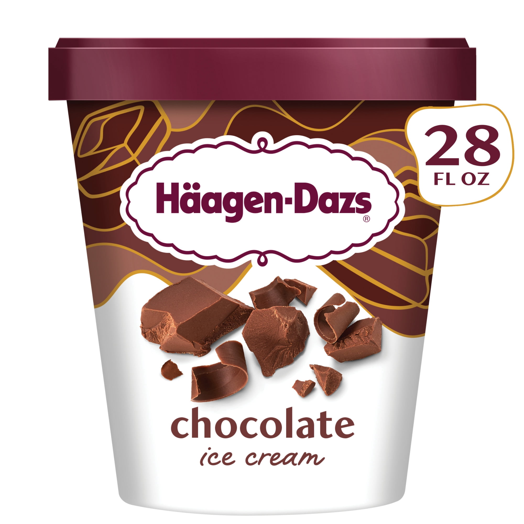 Haagen Dazs Chocolate Ice Cream, Gluten Free, Kosher, 28 oz