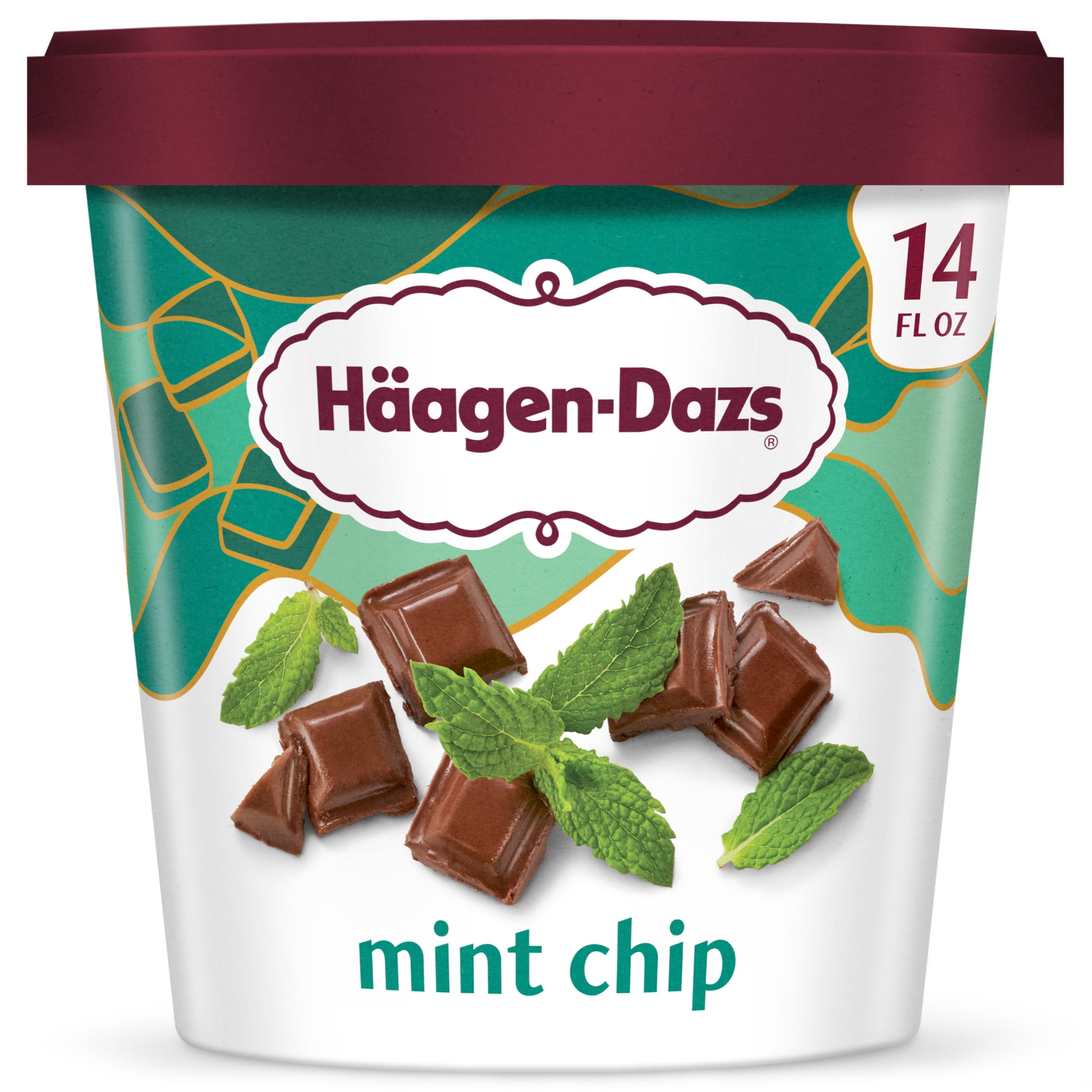 Haagen Dazs Mint Chip Ice Cream, Gluten Free, Kosher, 14 oz