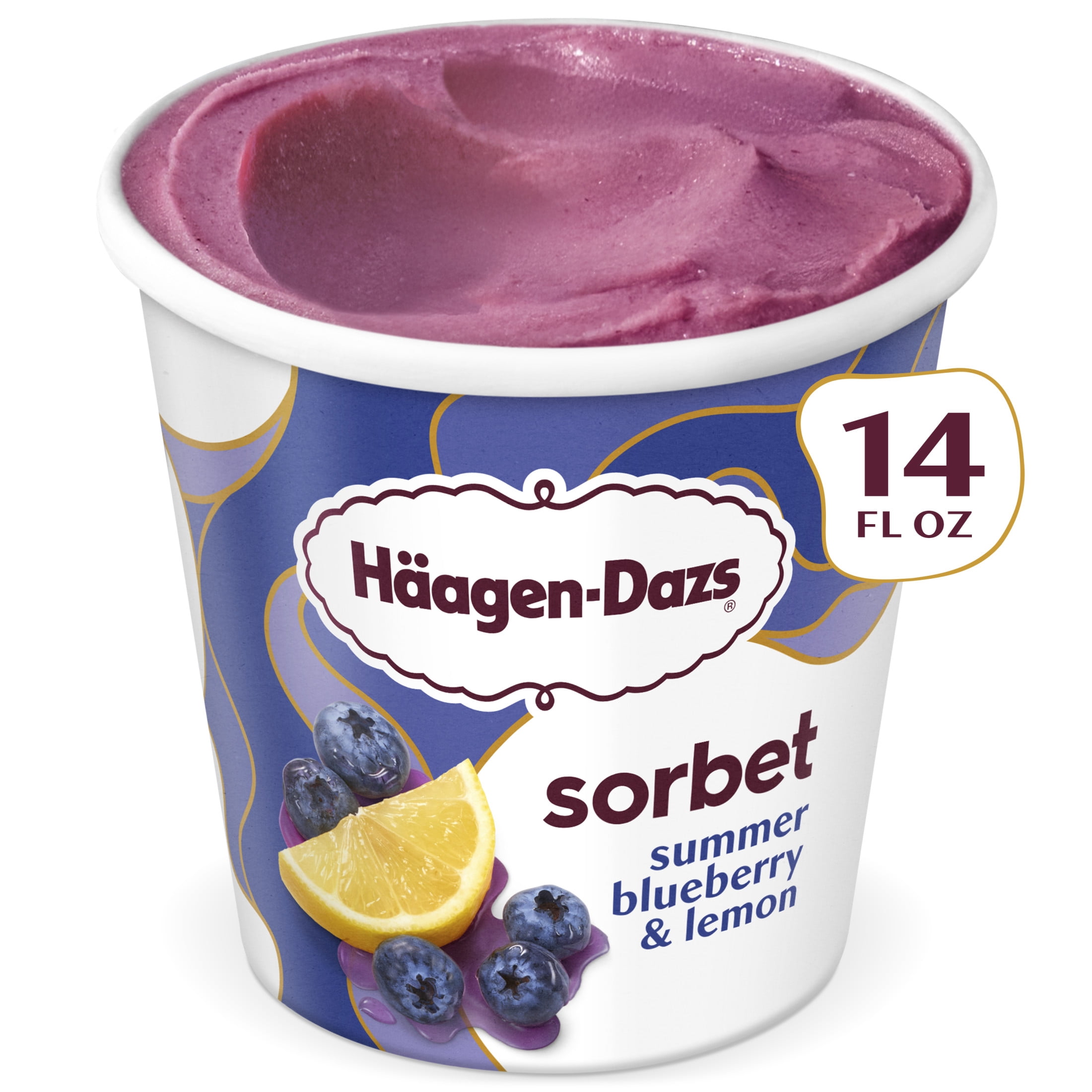 Haagen-Dazs Summer Blueberry and Lemon Sorbet, 14 fl oz