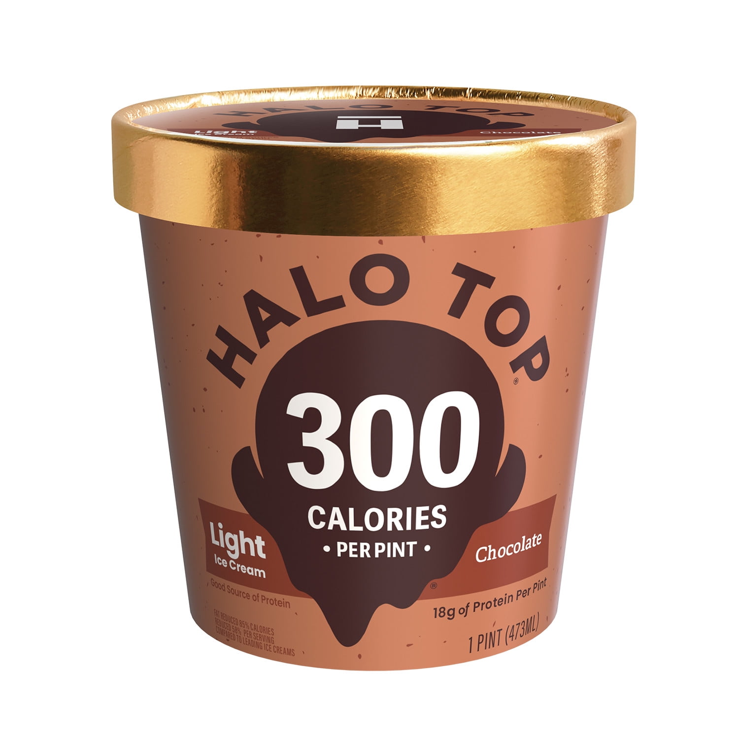 Halo Top Chocolate Light Ice Cream, With A Good Source of Protein, Lower Calorie Frozen Desset, 16 fl oz Pint