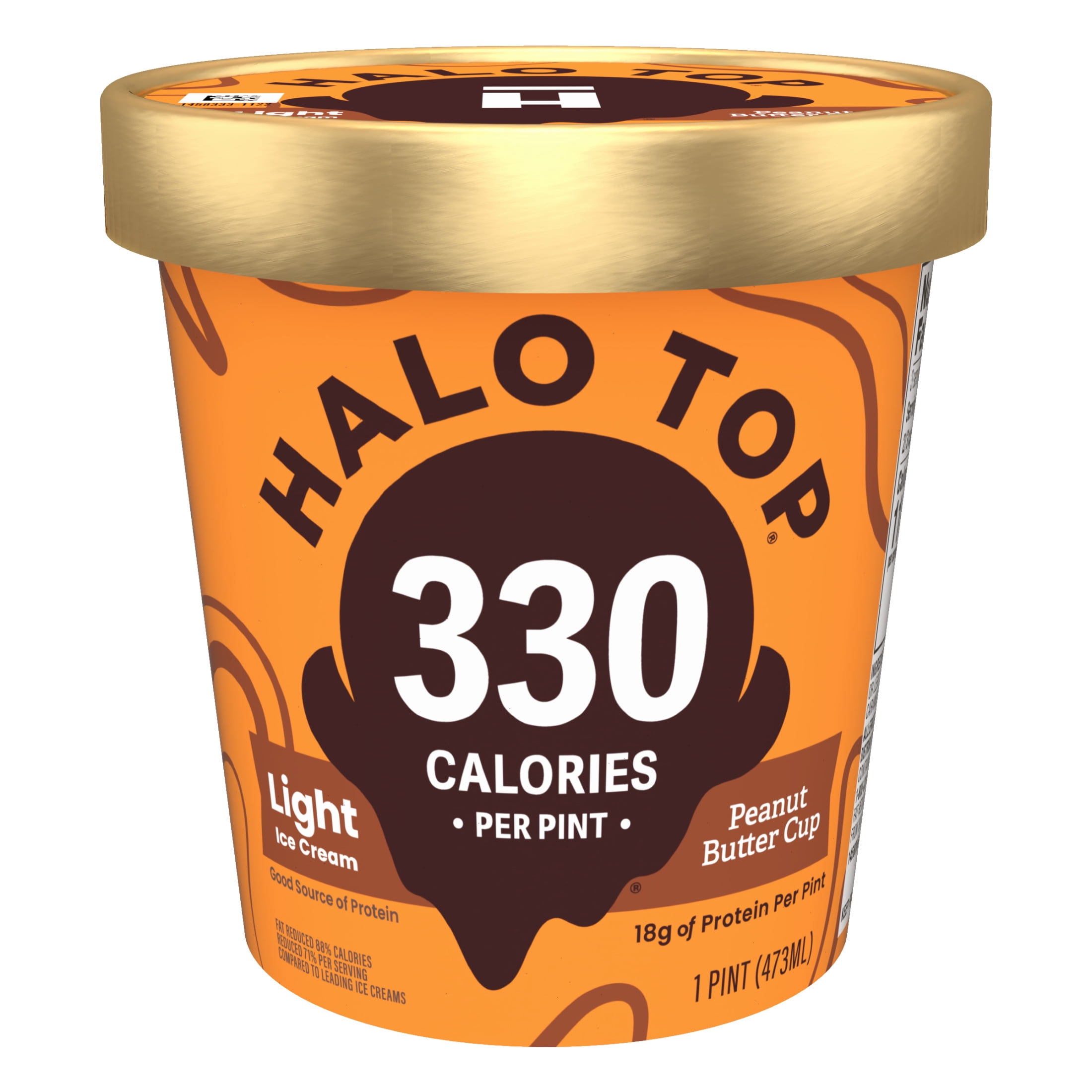 Halo Top 18g Protein Light Ice Cream - Peanut Butter Cup, 1 pt