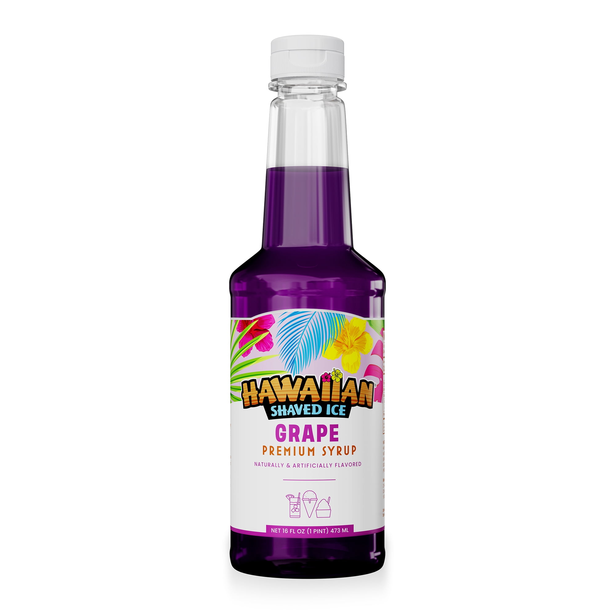 Hawaiian Shaved Ice Premium Snow Cone and Shaved Ice Grape Syrup - 16 fl oz Bottle