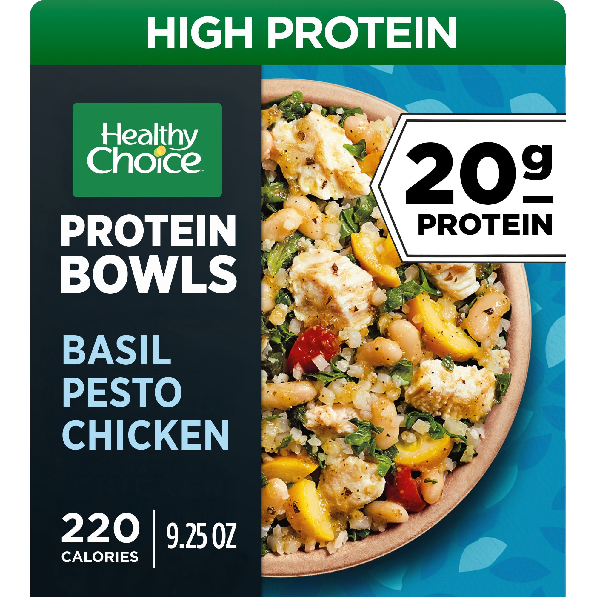 Healthy Choice Protein Bowls Basil Pesto Chicken, 20g Protein, High Protein & Fiber Frozen Meal, 9.25 oz. Bowl