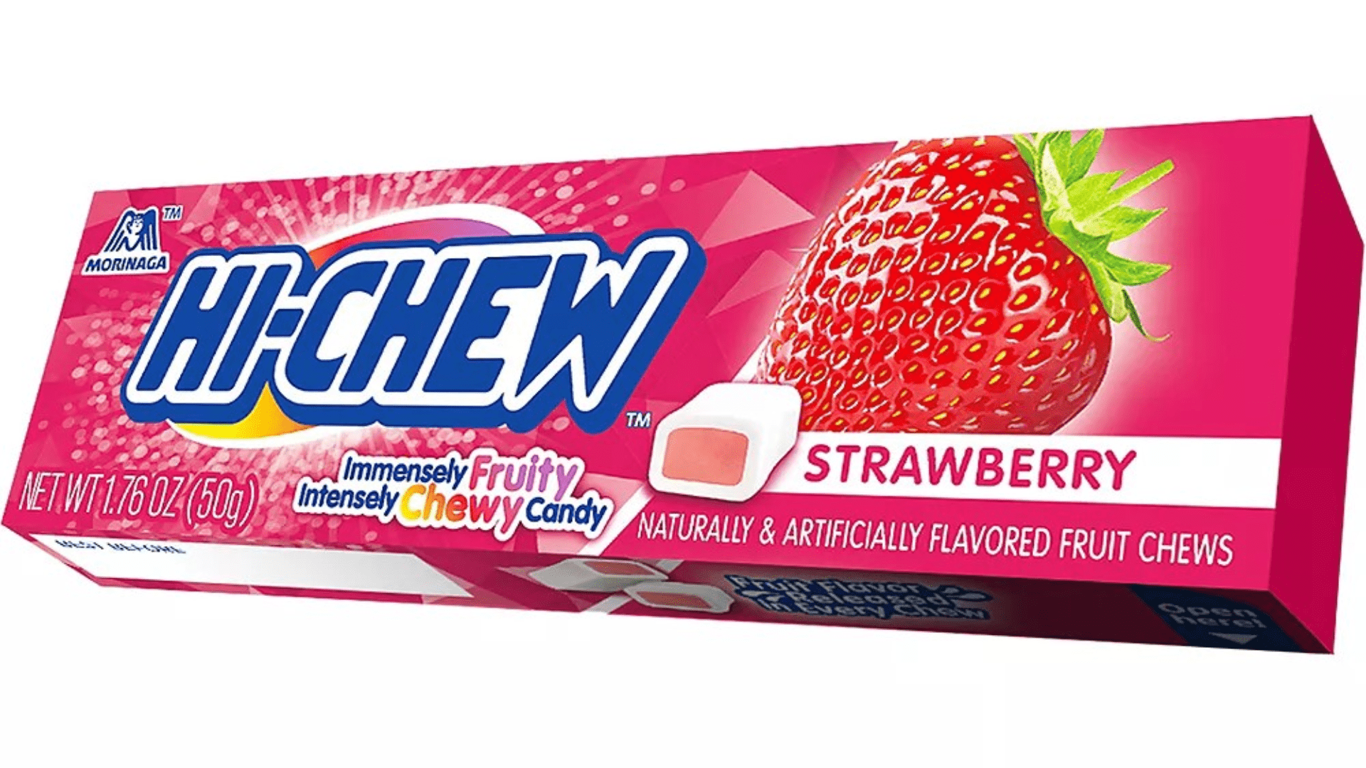 Hi-Chew Strawberry Candy, 1.76 oz, 0 Trans-Fat, Contains Soybeans