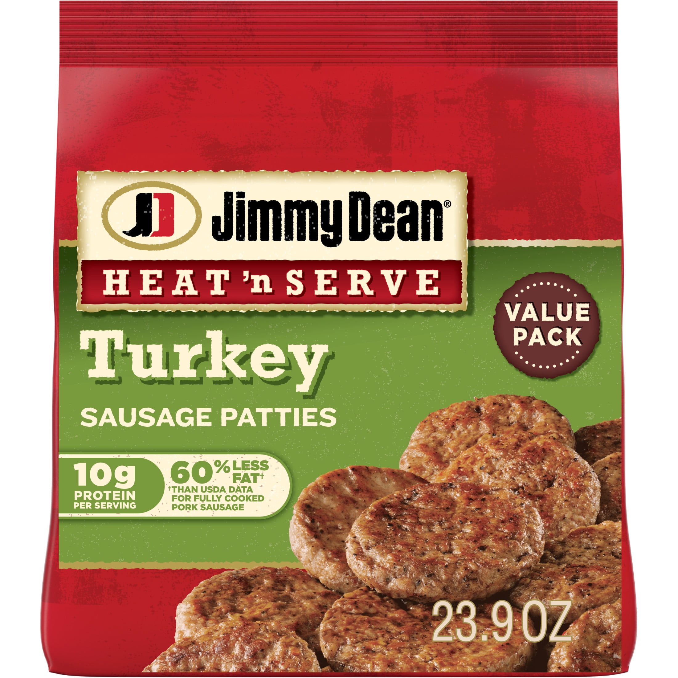 Jimmy Dean Heat 'N Serve Sausage Patties, 23.9 oz (Frozen)