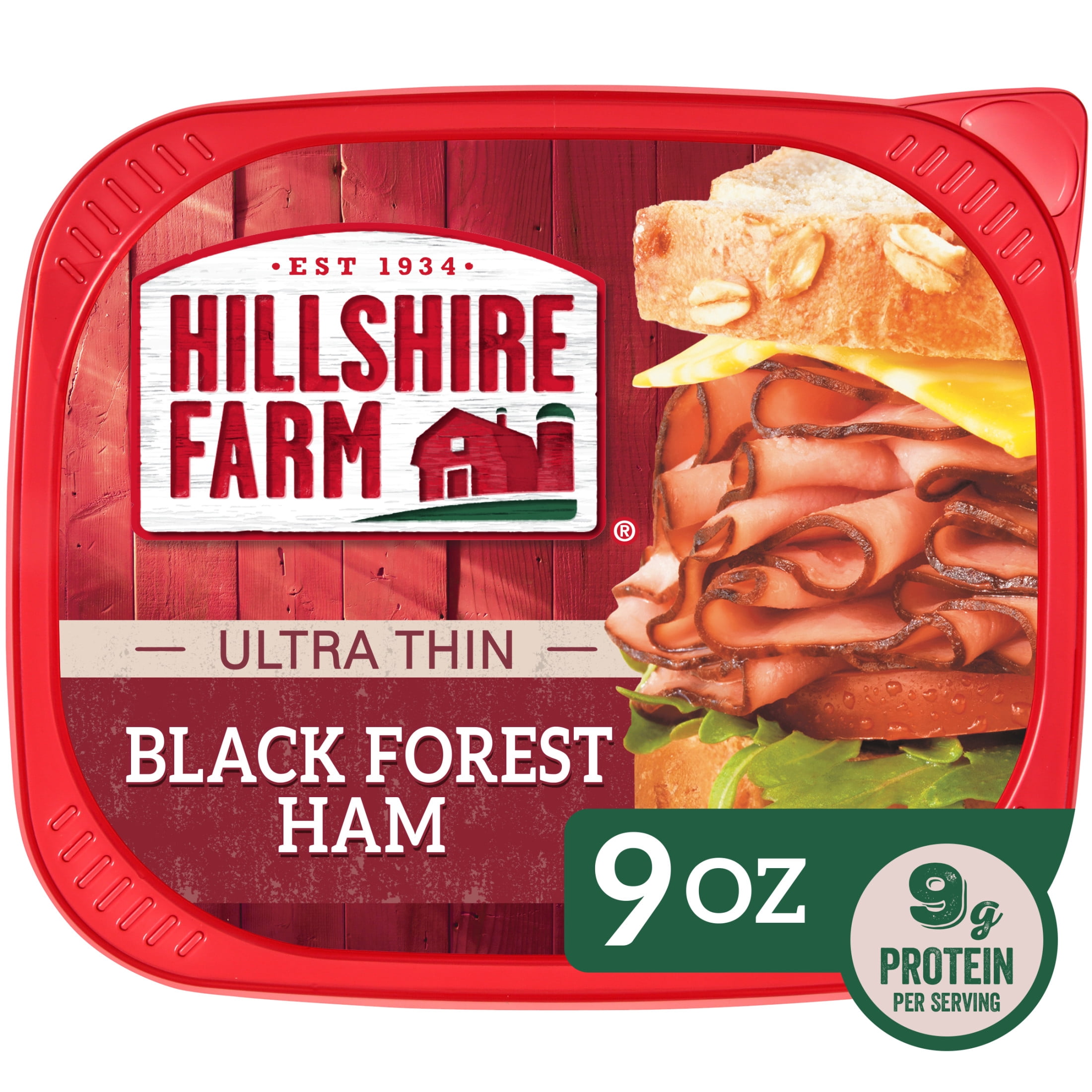 Hillshire Farm Ultra Thin Black Forest Ham Lunchmeat, 9 oz Plastic Tub, Refrigerated