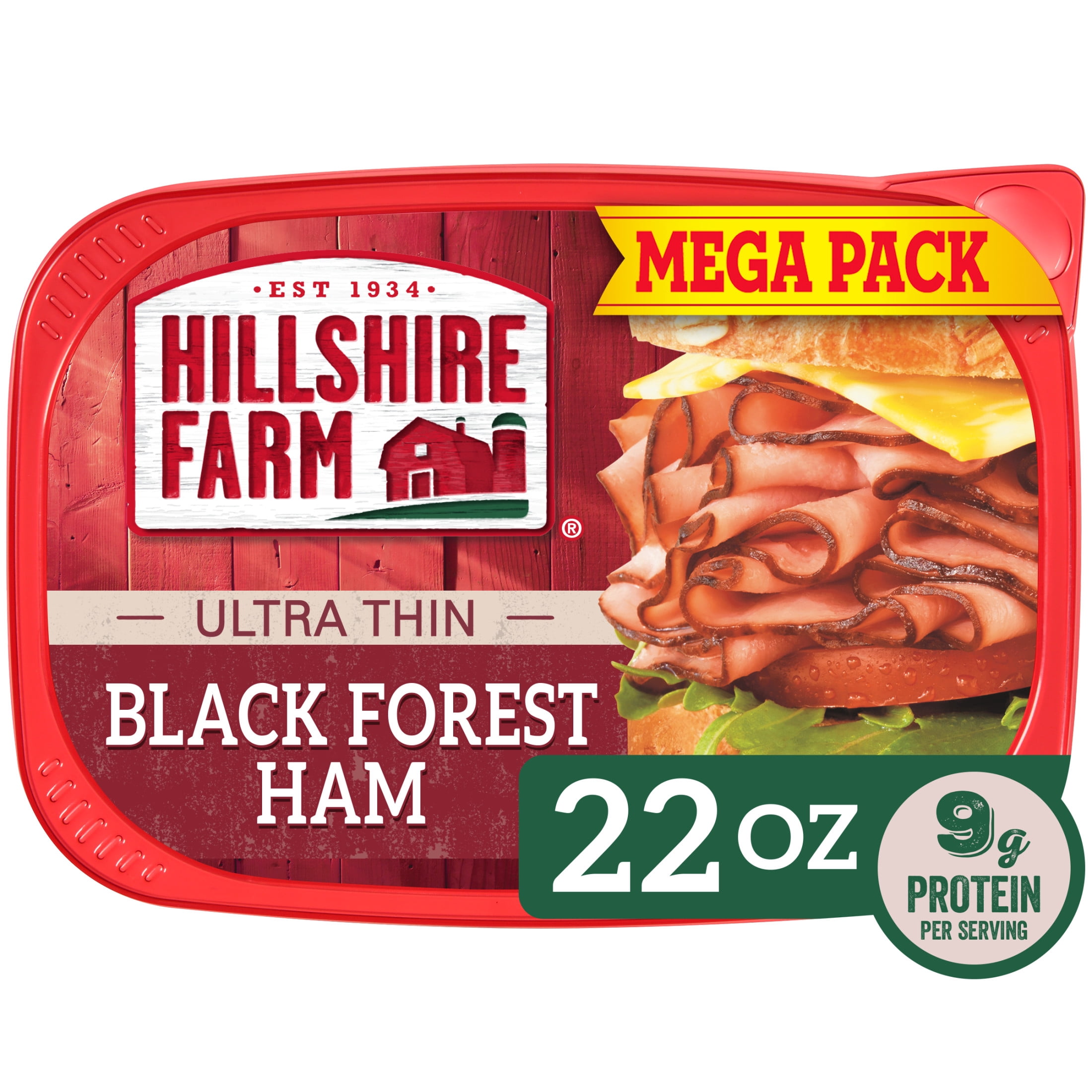 Hillshire Farm Ultra Thin Sliced Black Forest Ham Lunchmeat, 22 oz Plastic Tub, Refrigerated