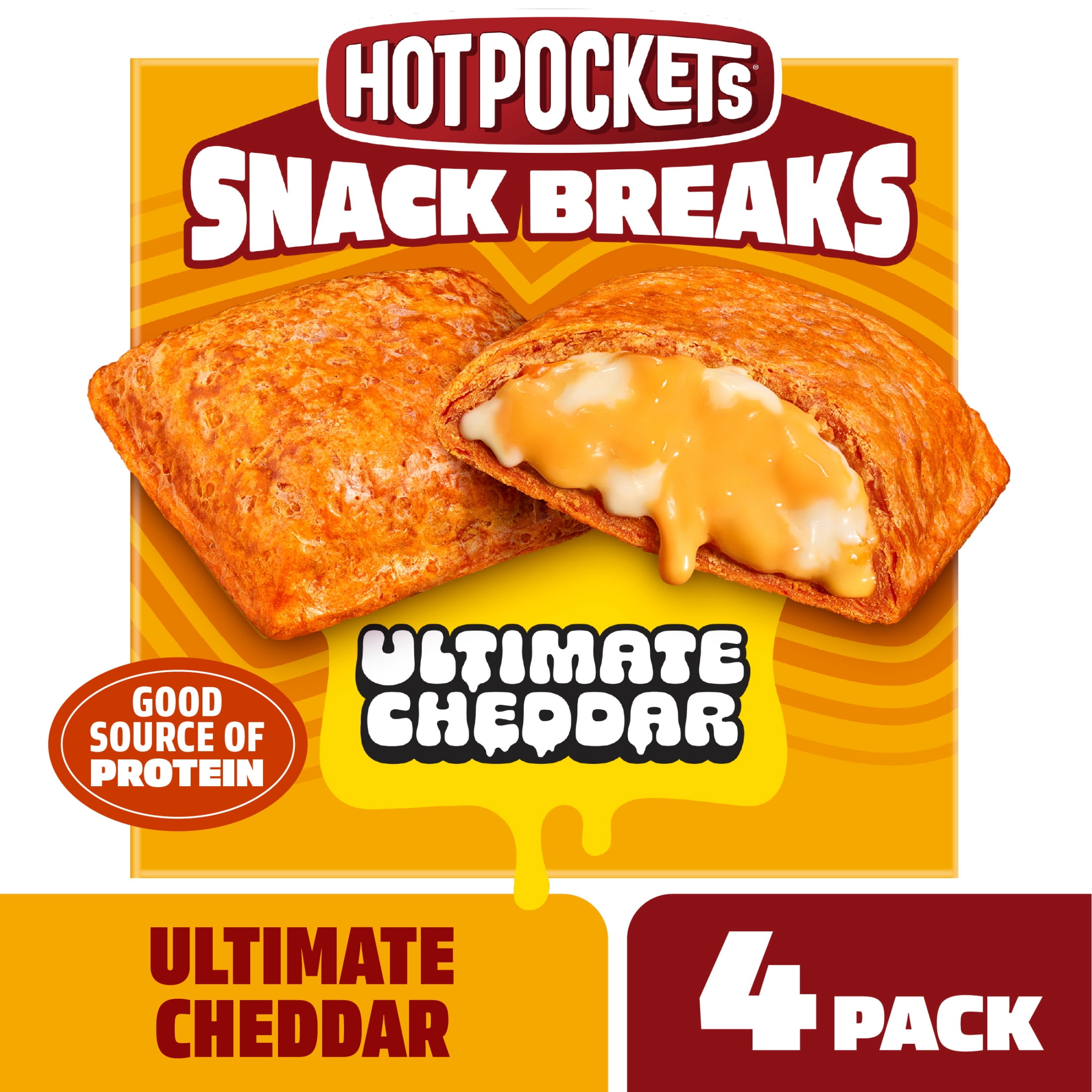 Hot Pockets Snack Breaks Ultimate Cheddar, Frozen Treats, 1 lb, 4 ct