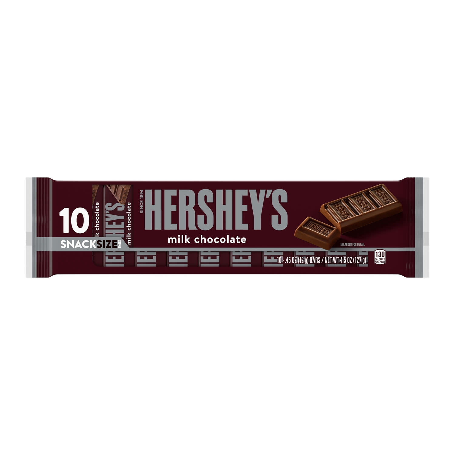 Hershey's Milk Chocolate Candy Bars & Miniatures, Snack Size, .45 oz (10 Count)