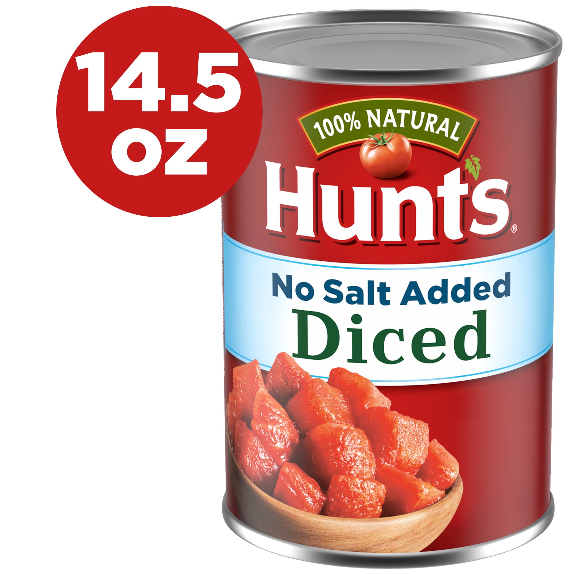 Hunts No Salt Added Diced Tomatoes, Perfect for Chili & Soups, 14.5 oz. Can