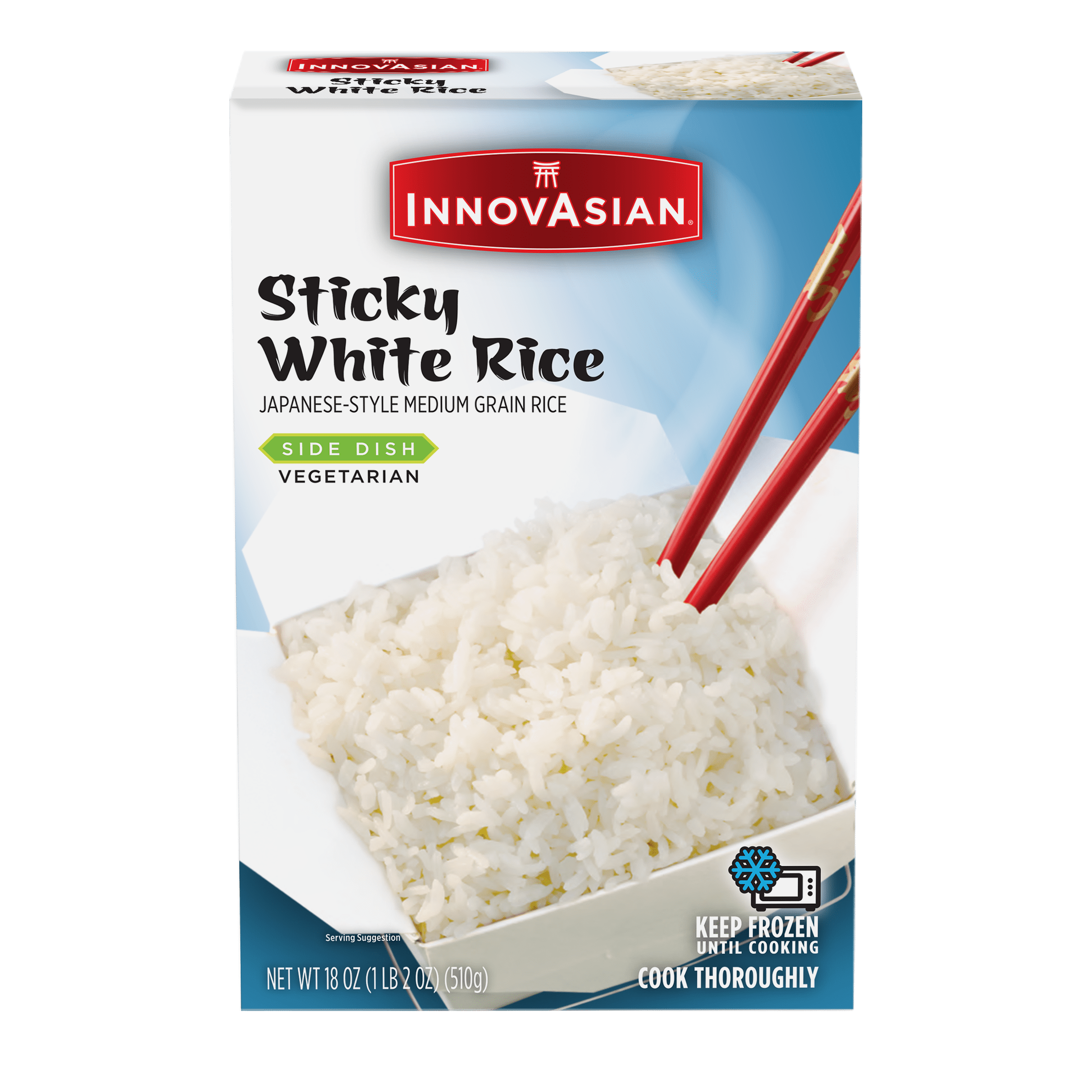 InnovAsian Sticky White Rice, 18 oz (Frozen)
