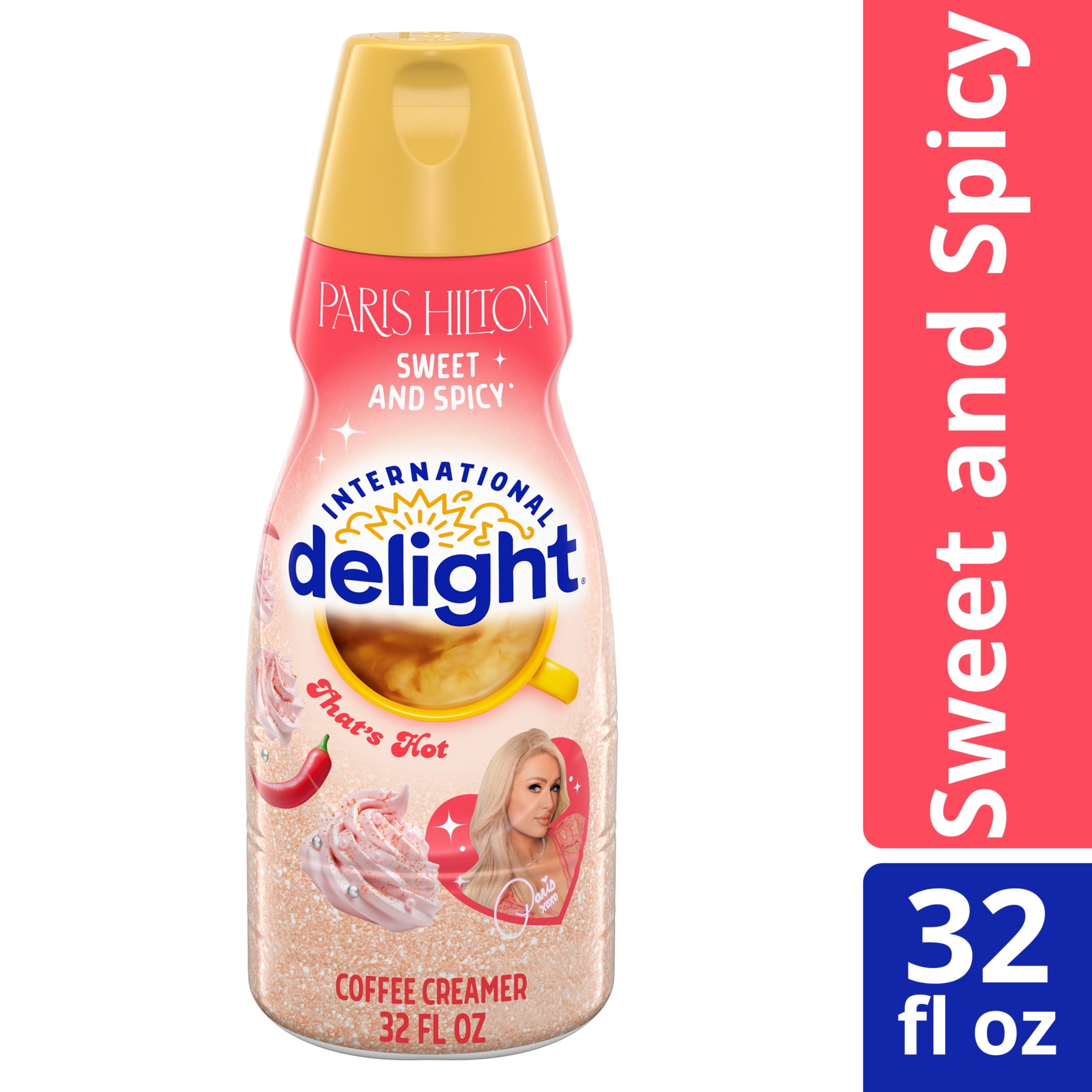 International Delight Paris Hilton Sweet and Spicy Coffee Creamer Bottle, 32 fl oz