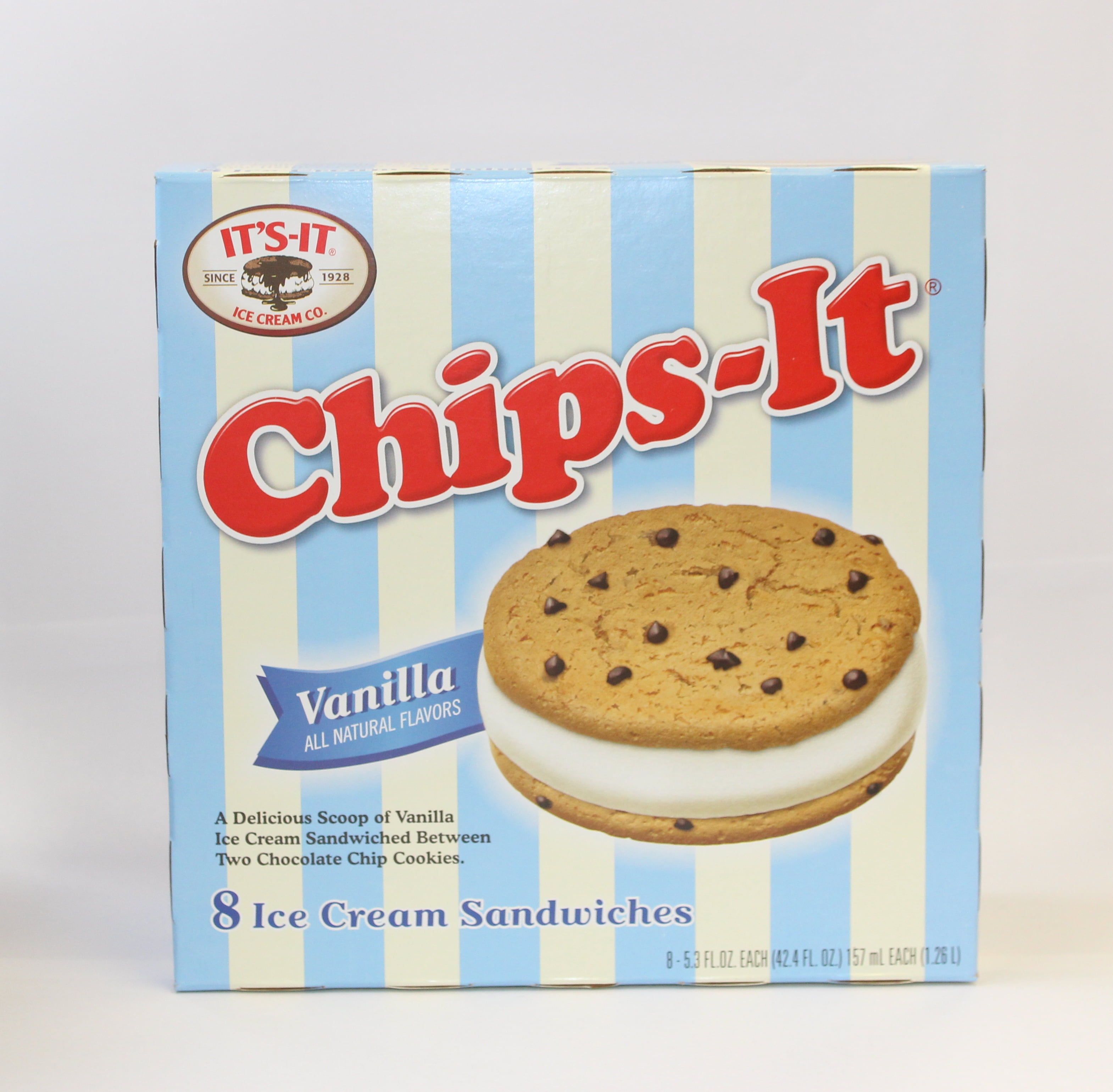 IT'S-IT Chips-IT Vanilla Ice Cream Sandwich 5.3 fl oz, 8-Count