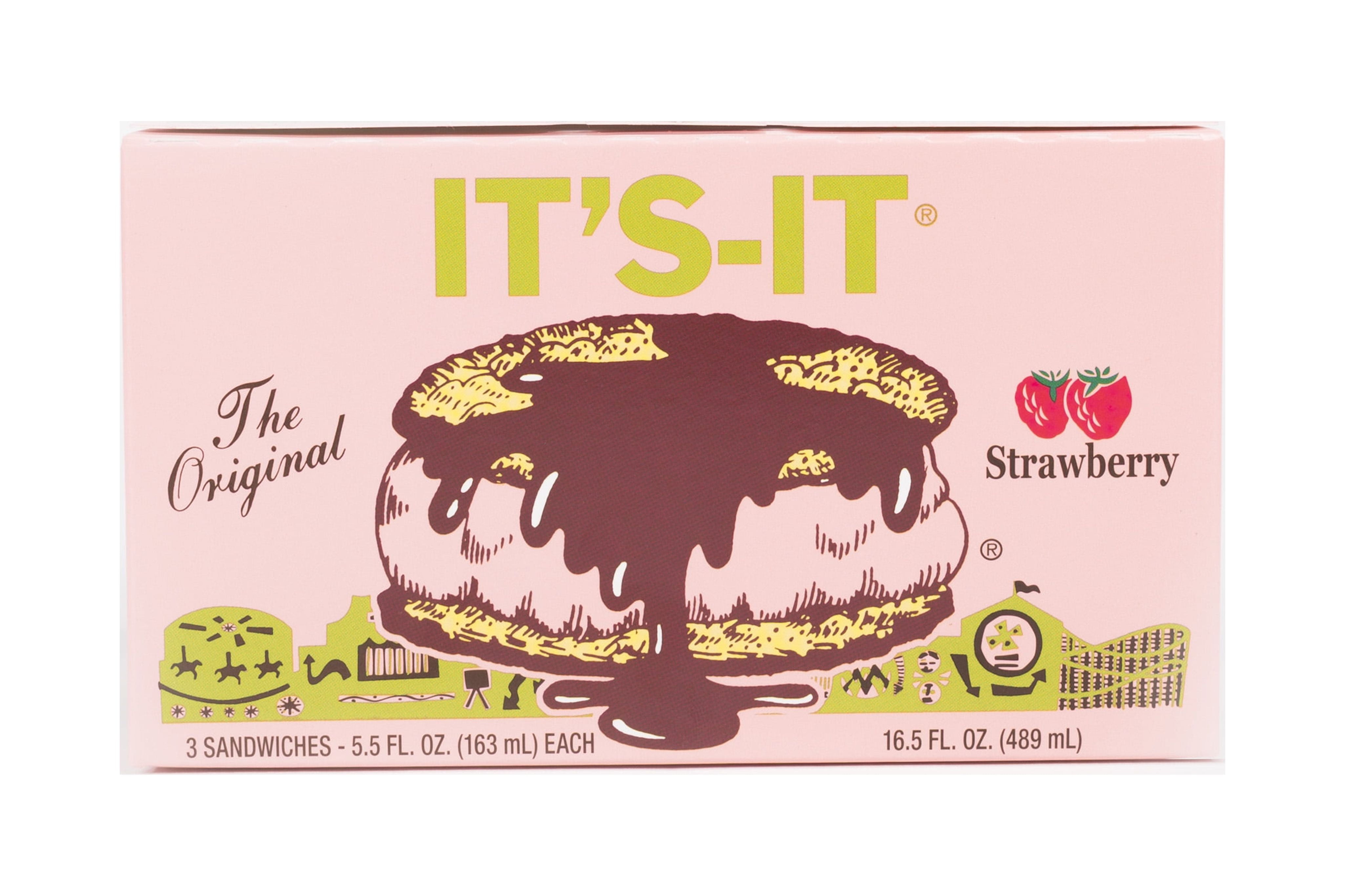 IT'S-IT Ice Cream Strawberry (Seasonal) Sandwich 5.5 fl oz, 3-Count