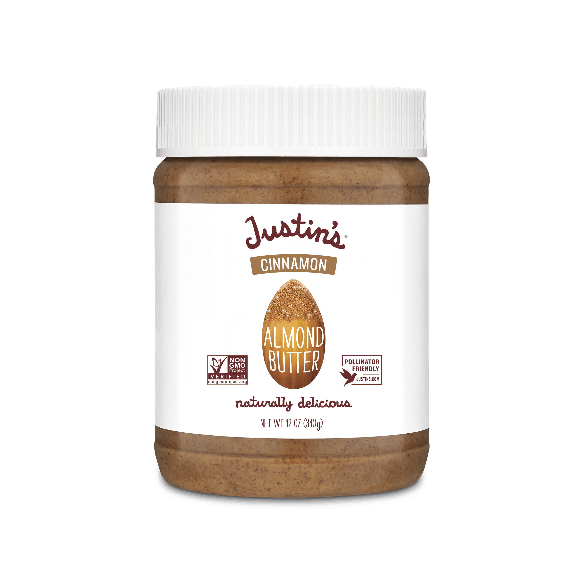JUSTIN'S Cinnamon Creamy Almond Butter Spread, 12 oz Jar