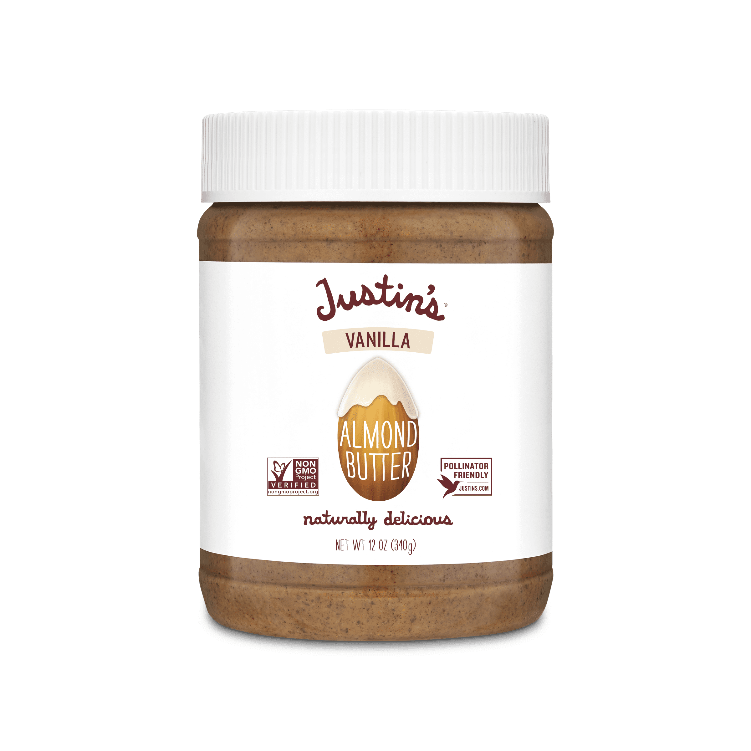 JUSTIN'S Vanilla Creamy Almond Butter Spread, 12 oz Jar