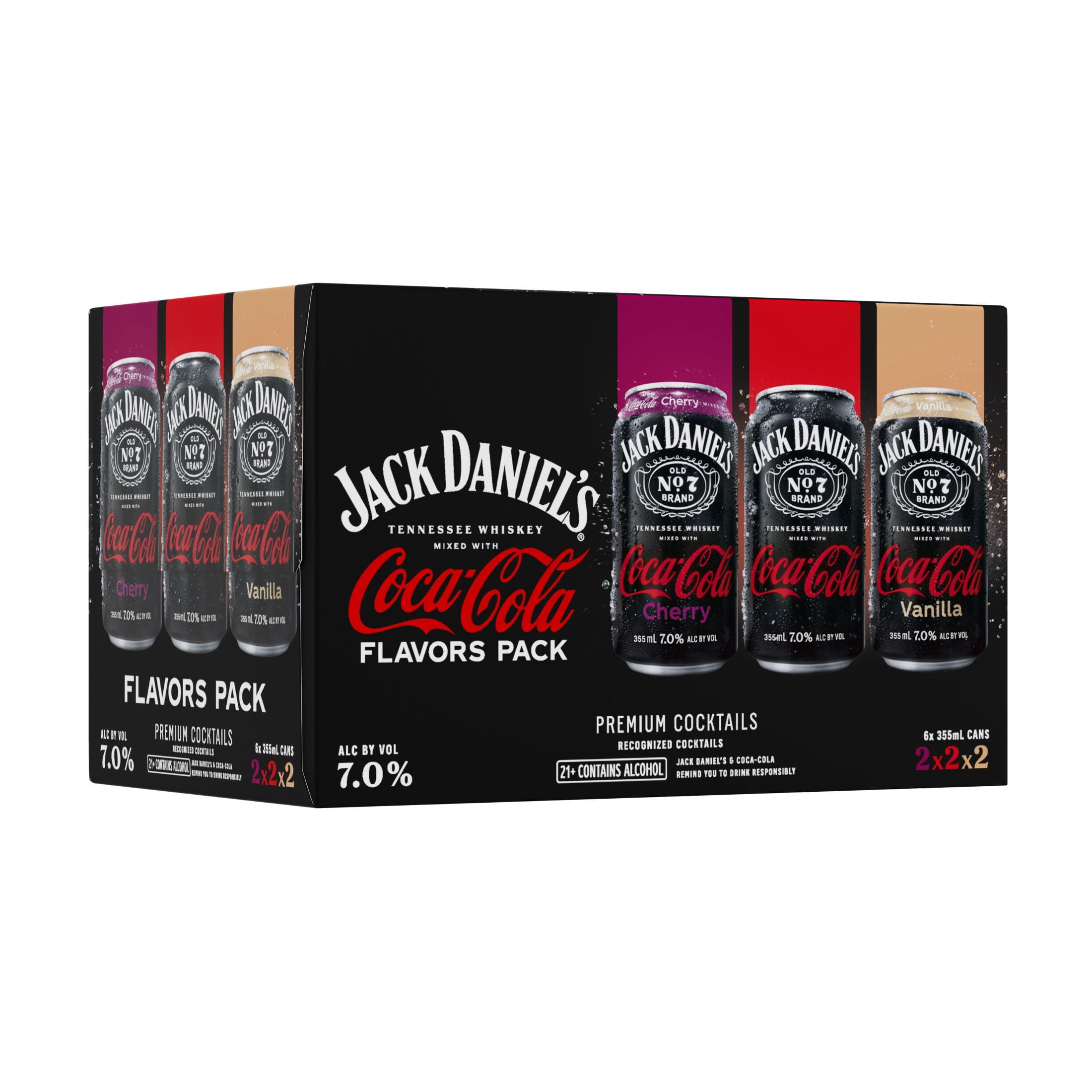 Jack Daniel's & Coca-Cola Canned Cocktails Variety Pack, 6-pack, 12 fl oz Cans, 7% ABV