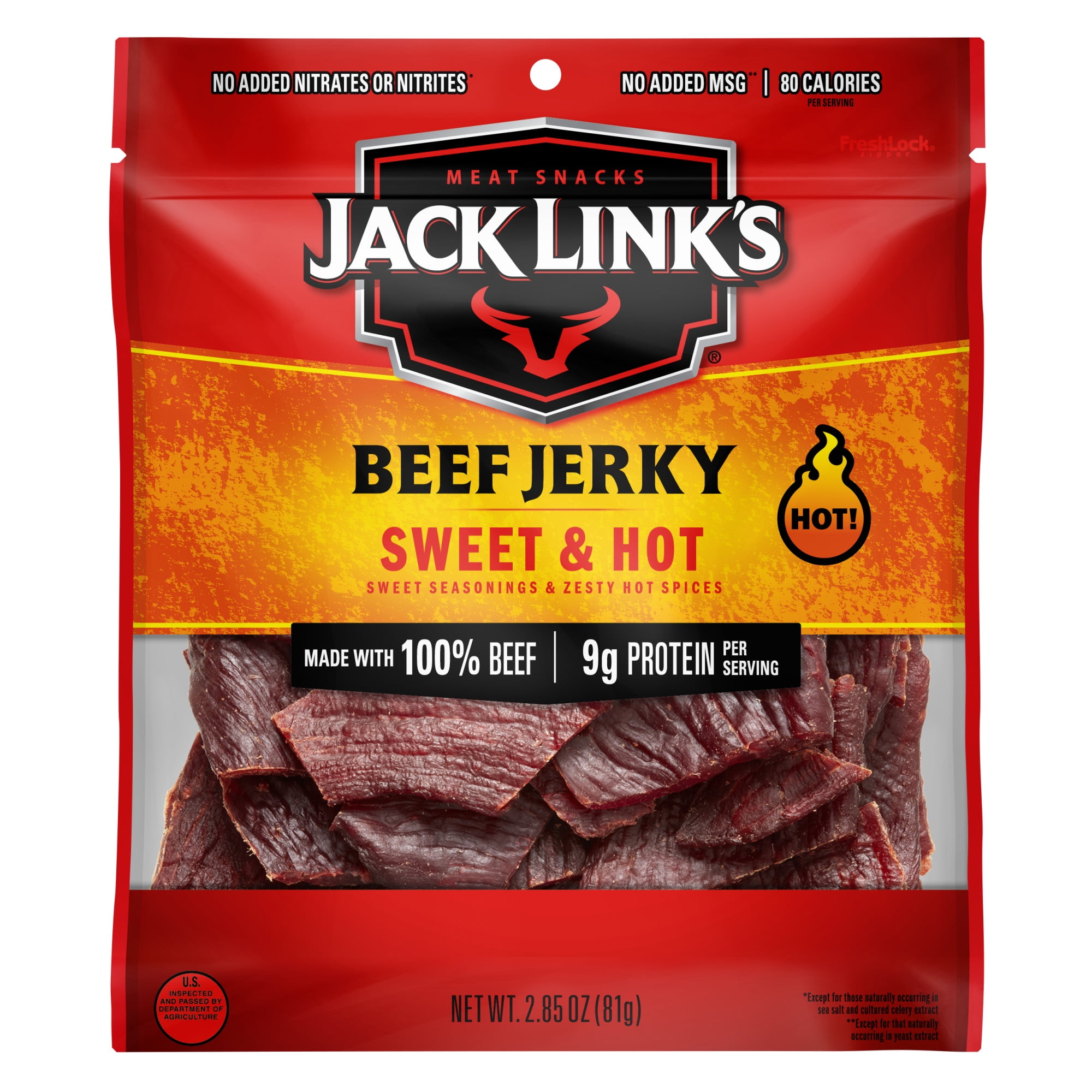 Jack Link's Sweet & Hot Beef Jerky, Protein Snack, 3.25 oz