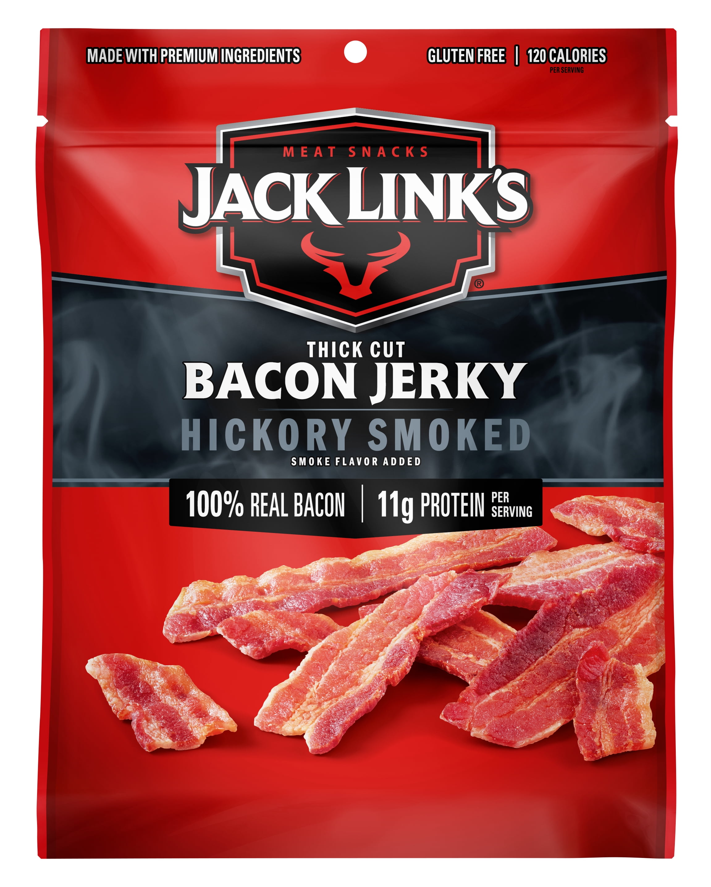Jack Links 2.85oz Thick Cut Hickory Smoked Bacon Jerky with 11g of Protein