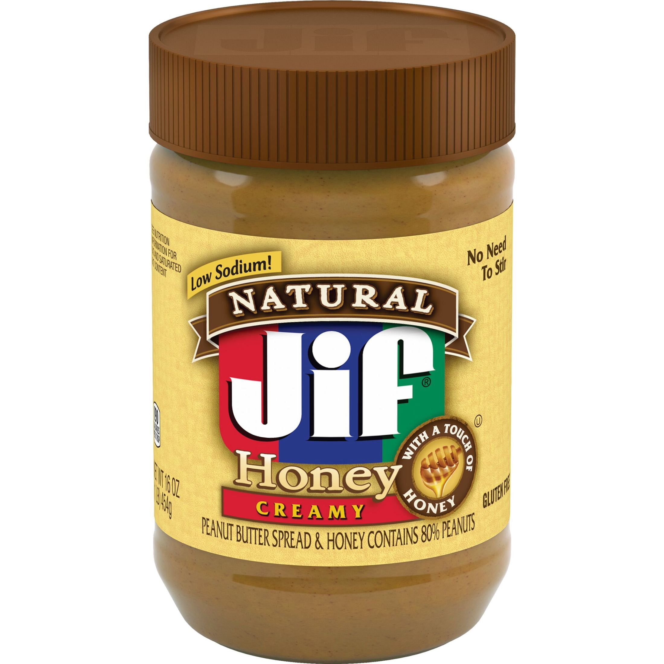Jif Natural Creamy Peanut Butter Spread and Honey Contains 80% Peanuts, 16 ozs