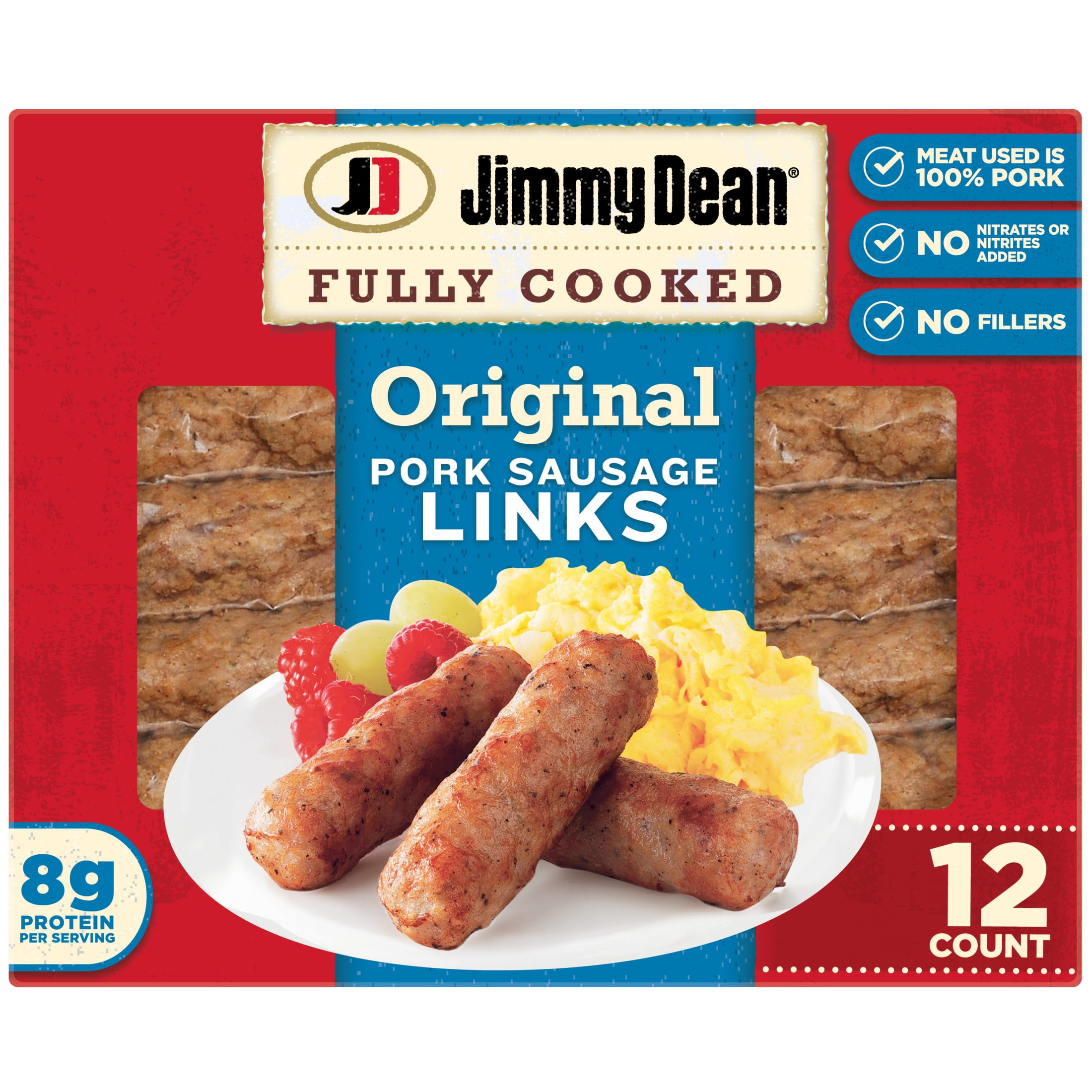 Jimmy Dean Fully Cooked Original Pork Breakfast Sausage Links, 9.6 oz, 12 Count