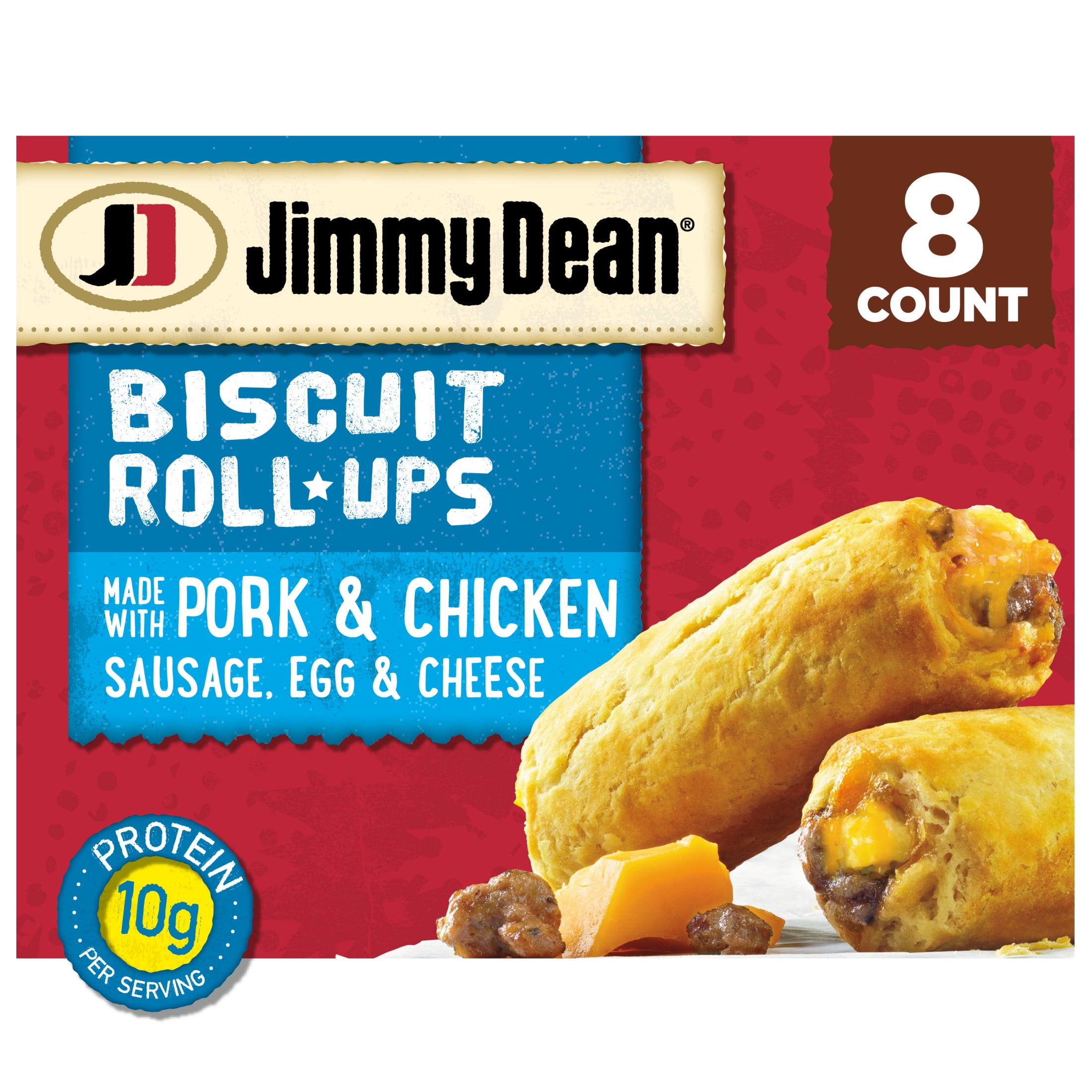 Jimmy Dean Frozen Biscuit Rollups, Sausage, Egg & Cheese 12.8 oz, 8 Count