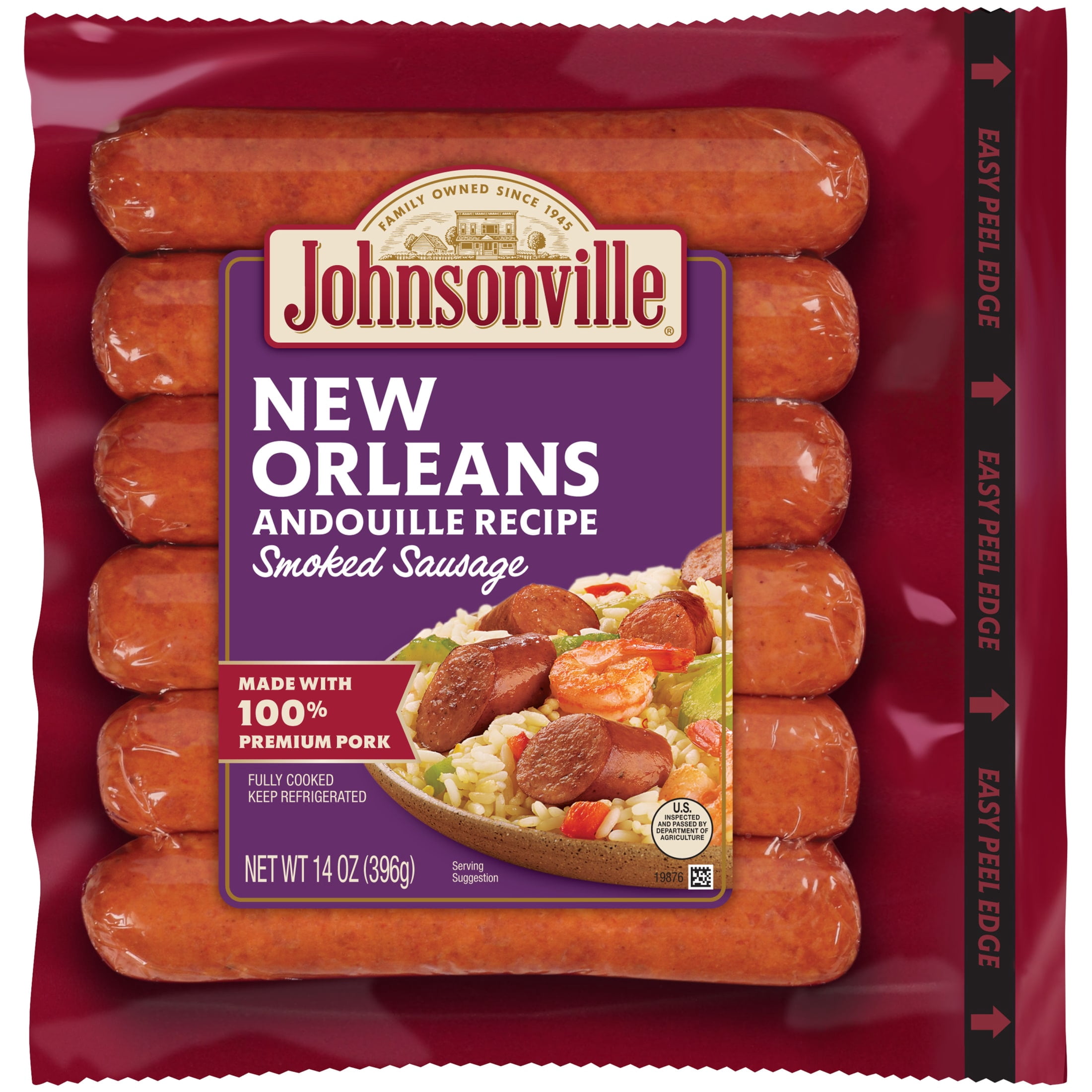 Johnsonville New Orleans Andouille Smoked Sausage, 6 Links, 14 oz