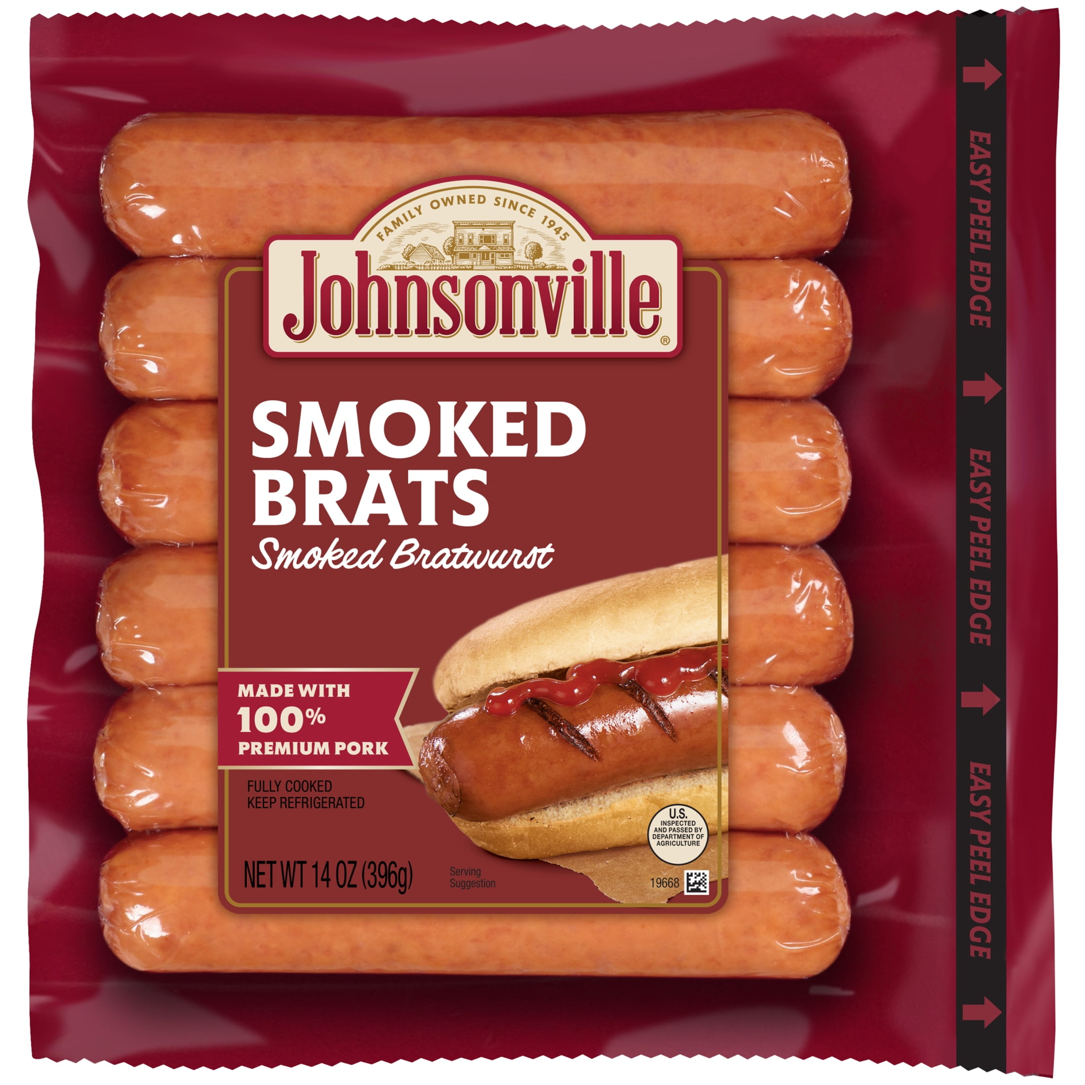 Johnsonville Smoked Bratwurst, 6 Links, 14 oz
