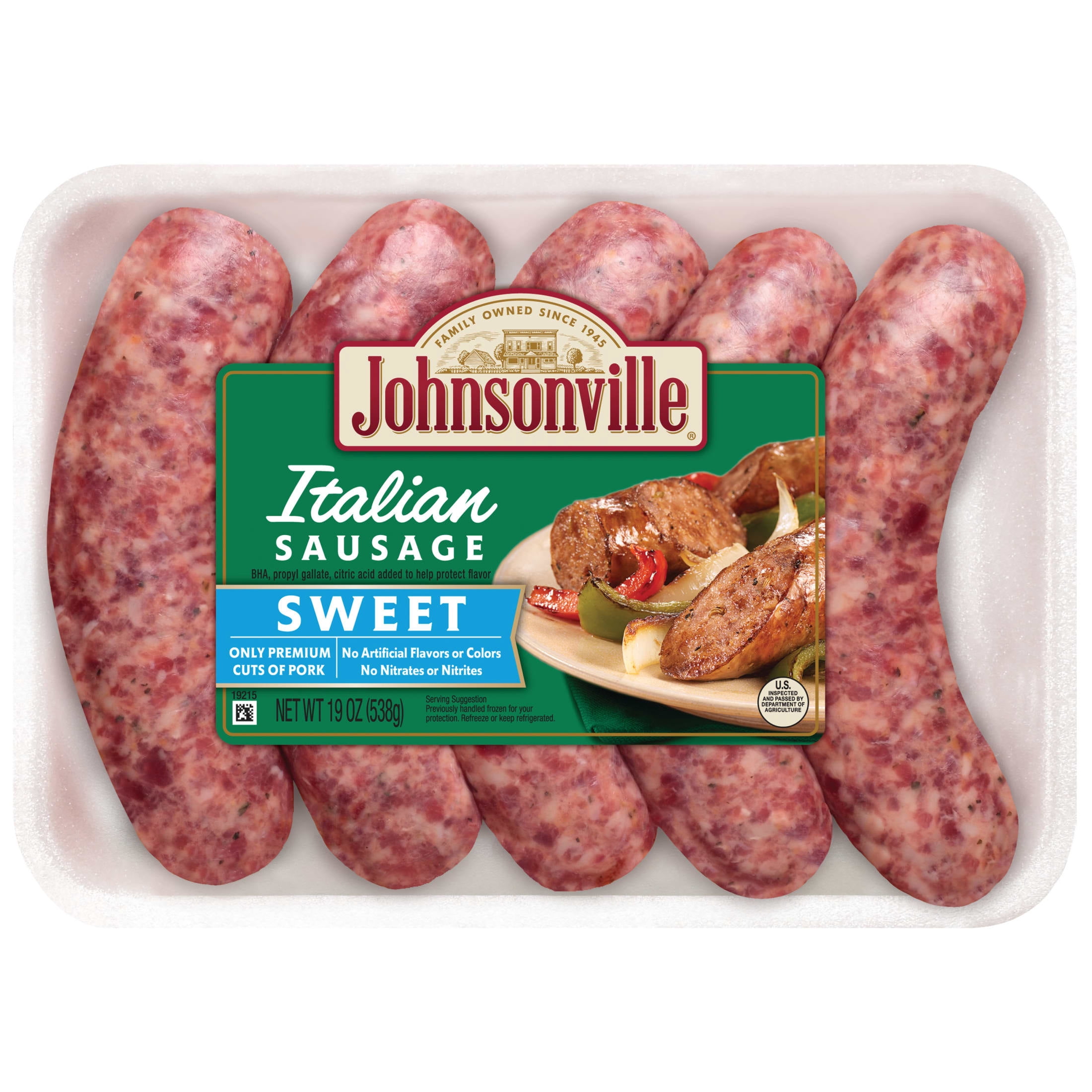 Johnsonville Sweet Italian Pork Sausage Links, 19 oz (5 Count) Refrigerated