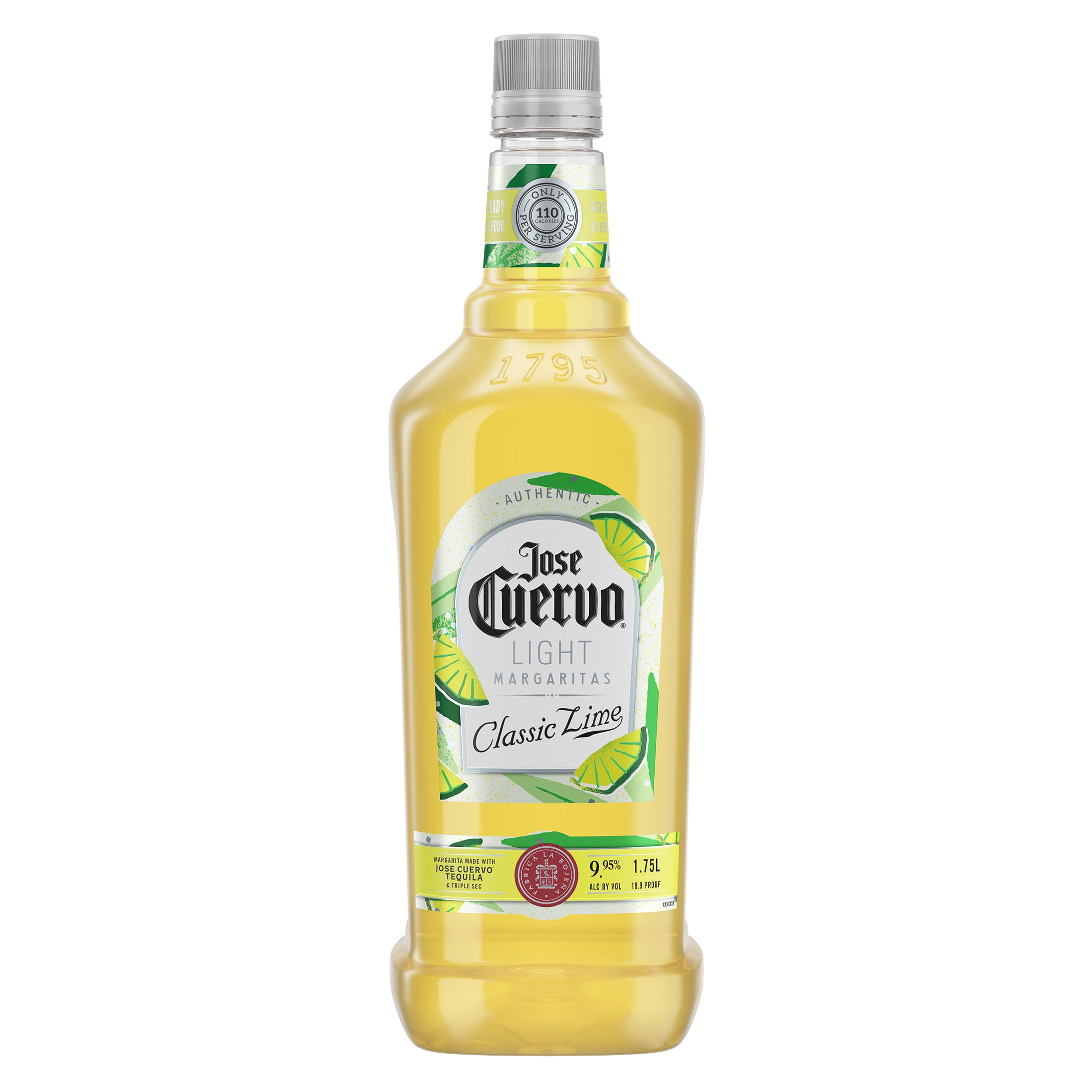 Jose Cuervo Authentic Margarita Classic Lime Light Cocktail, 1.75 L Plastic Bottle, 9.95% ABV