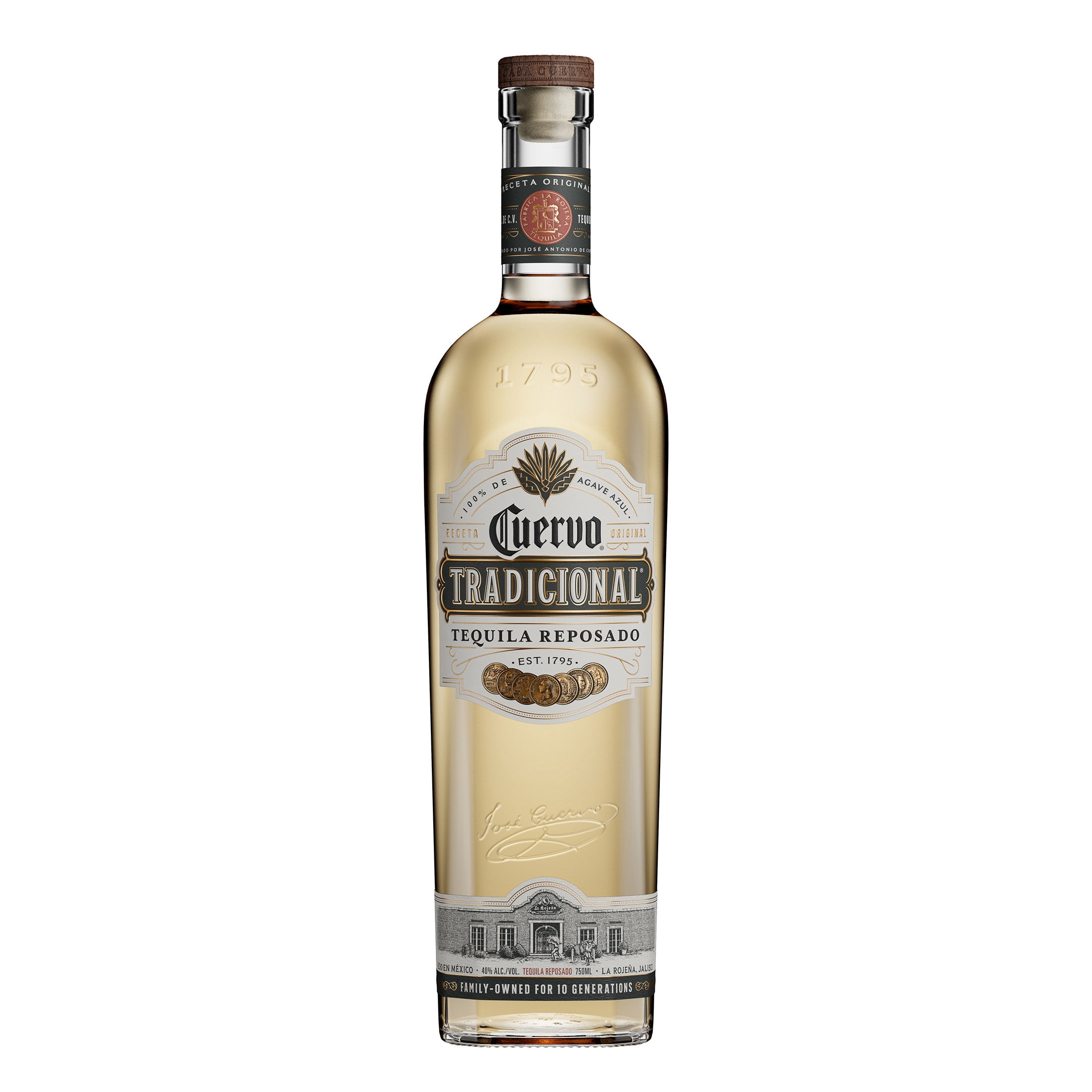Jose Cuervo Tradicional Reposado Tequila, 750 ml Glass Bottle, 40% ABV
