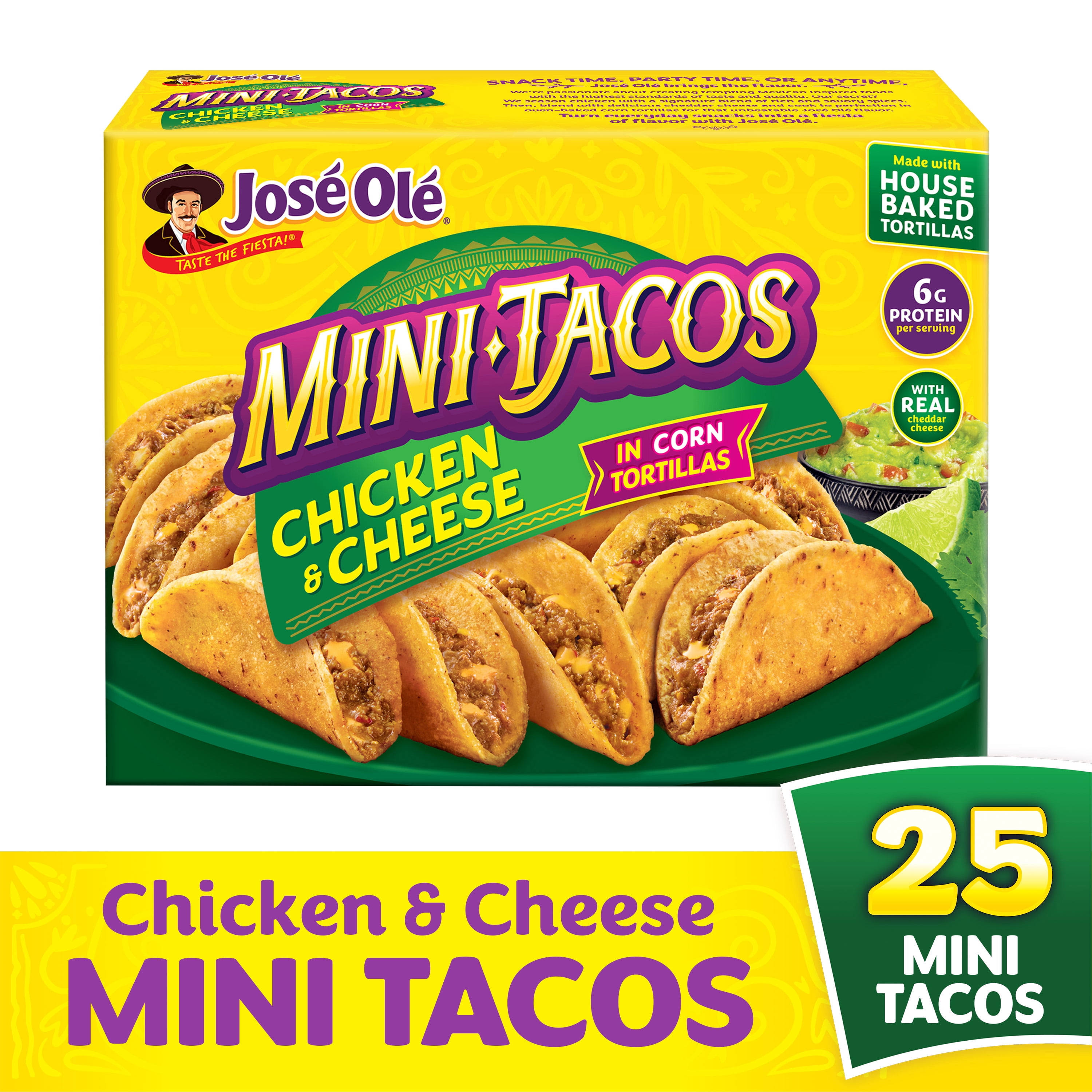 Jose Ole Chicken & Cheese Mini Tacos, Frozen Mexican Appetizer, 16.2 oz
