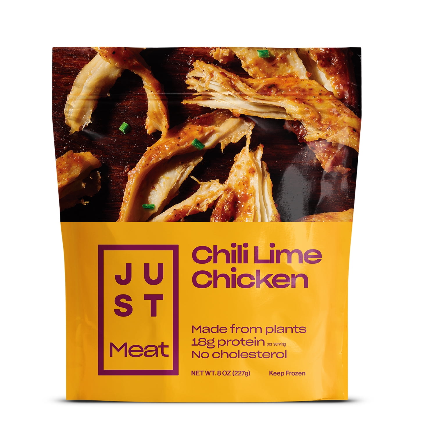 Just Meat Plant-Based Chili Lime Chicken 18g Protein, Vegan, No Cholesterol, Frozen 8oz