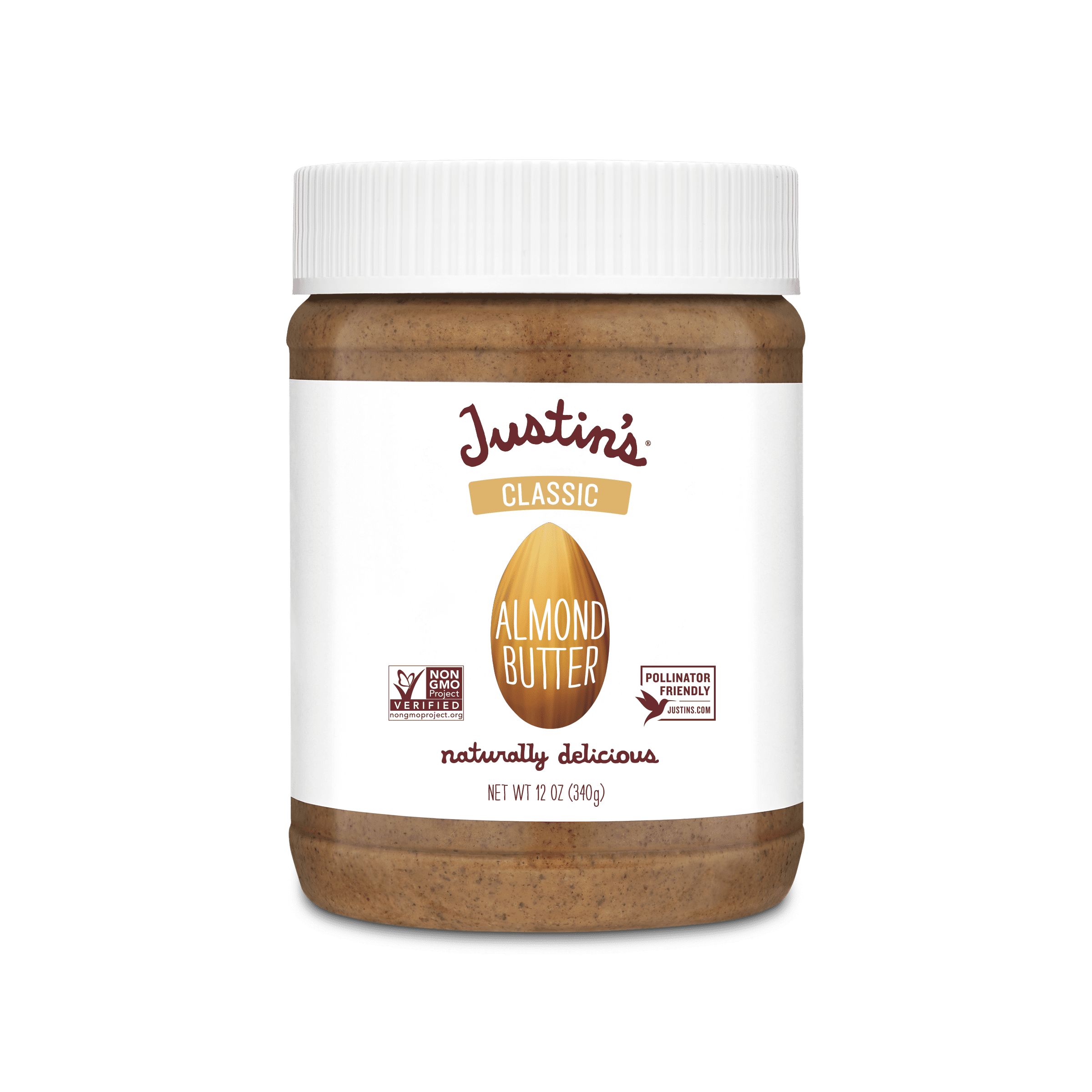 JUSTIN'S Classic Creamy Almond Butter Spread, 12 oz Jar