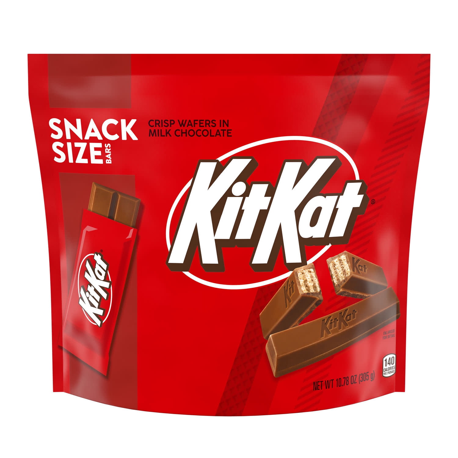 Kit Kat Milk Chocolate Wafer Snack Size, Candy Bag, 10.78 Oz