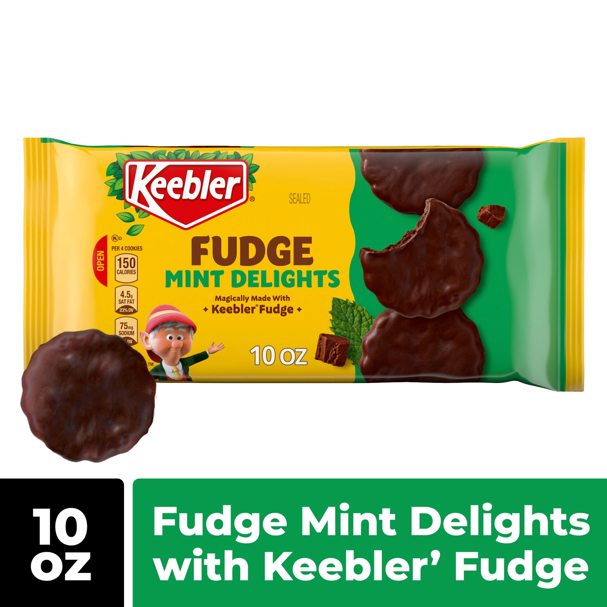 Keebler Fudge Mint Delights, Mint Cookies Dunked in Keebler Fudge, 10 oz