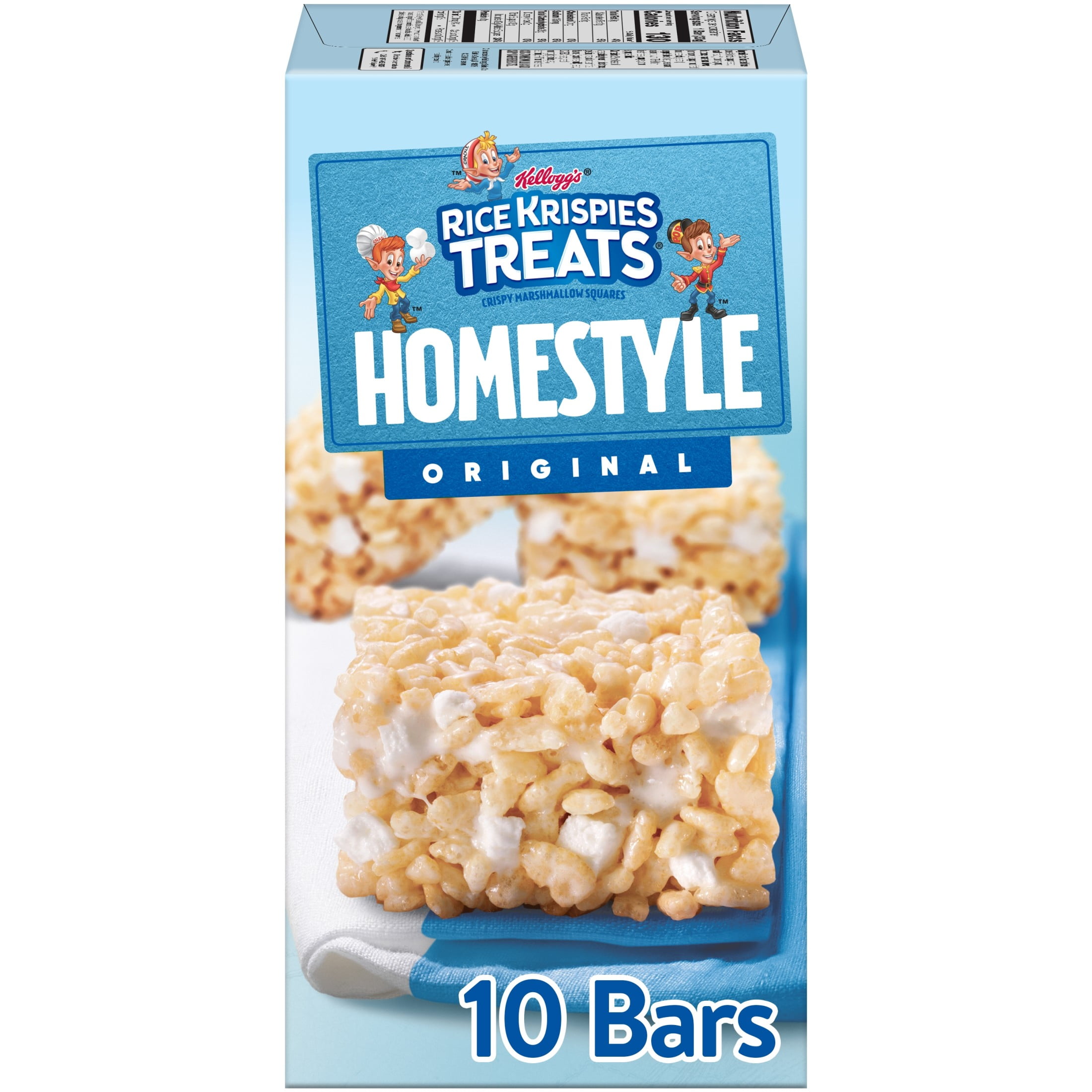 Rice Krispies Treats Homestyle Original Chewy Crispy Marshmallow Squares, Kids Snacks, 11.6 oz, 10 Count