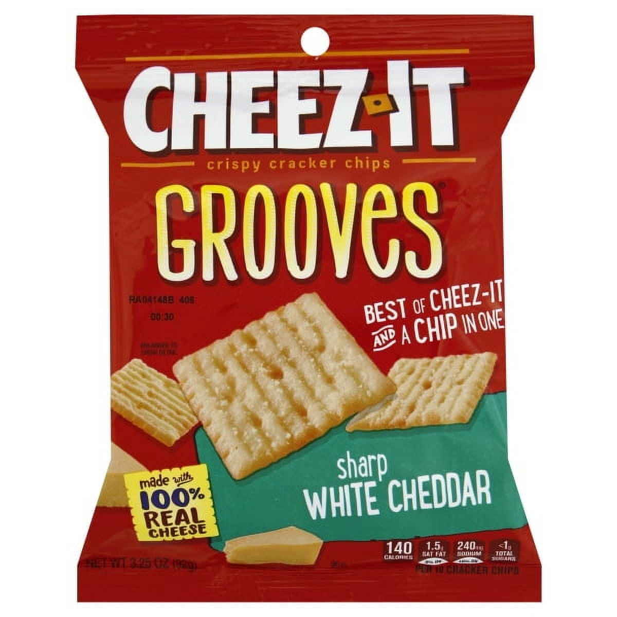 Kellogg's Cheez It Crackers Grooves Sharp White Cheddar 3.25oz