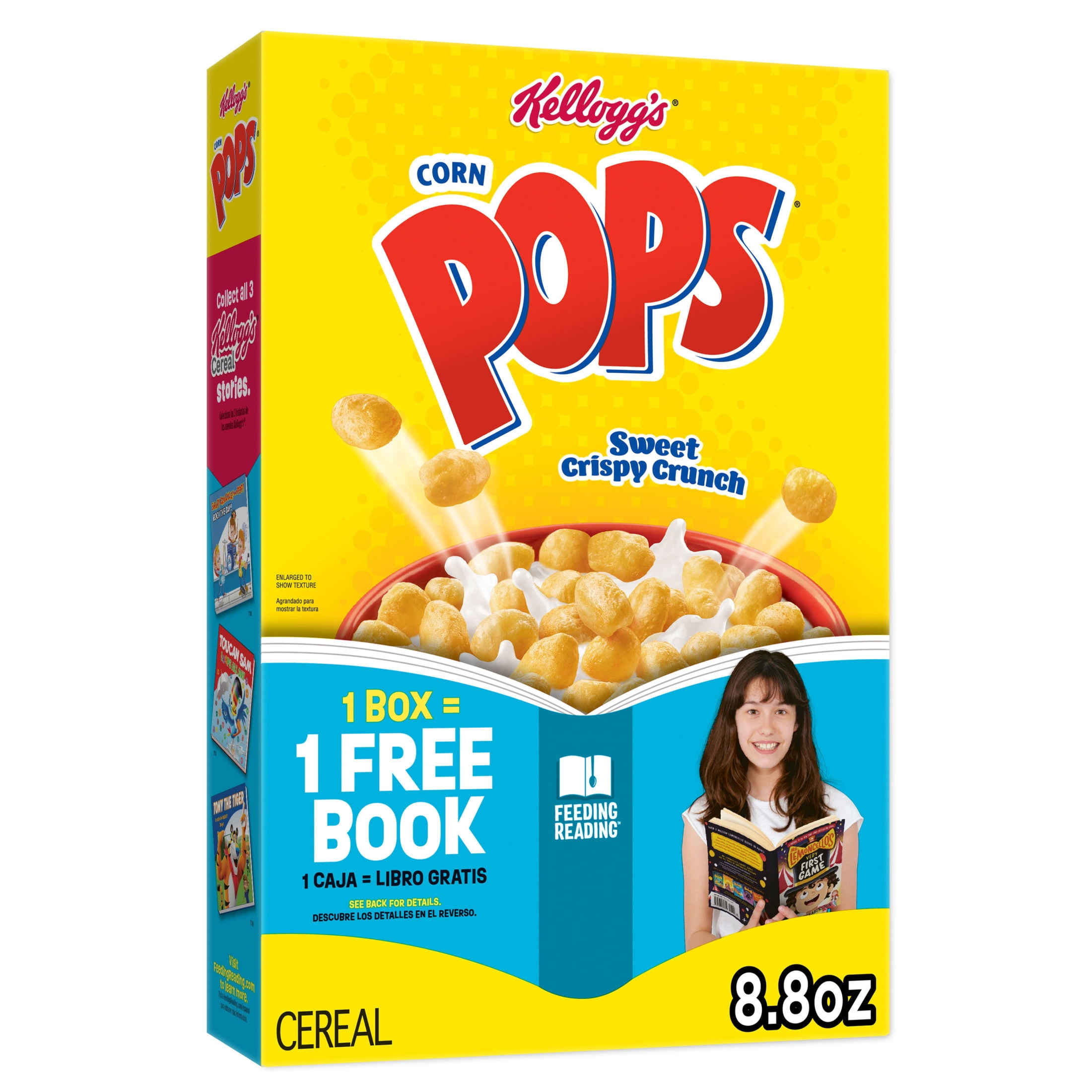Kellogg's Corn Pops Original Breakfast Cereal, 8 Vitamins and Minerals, 8.8 oz