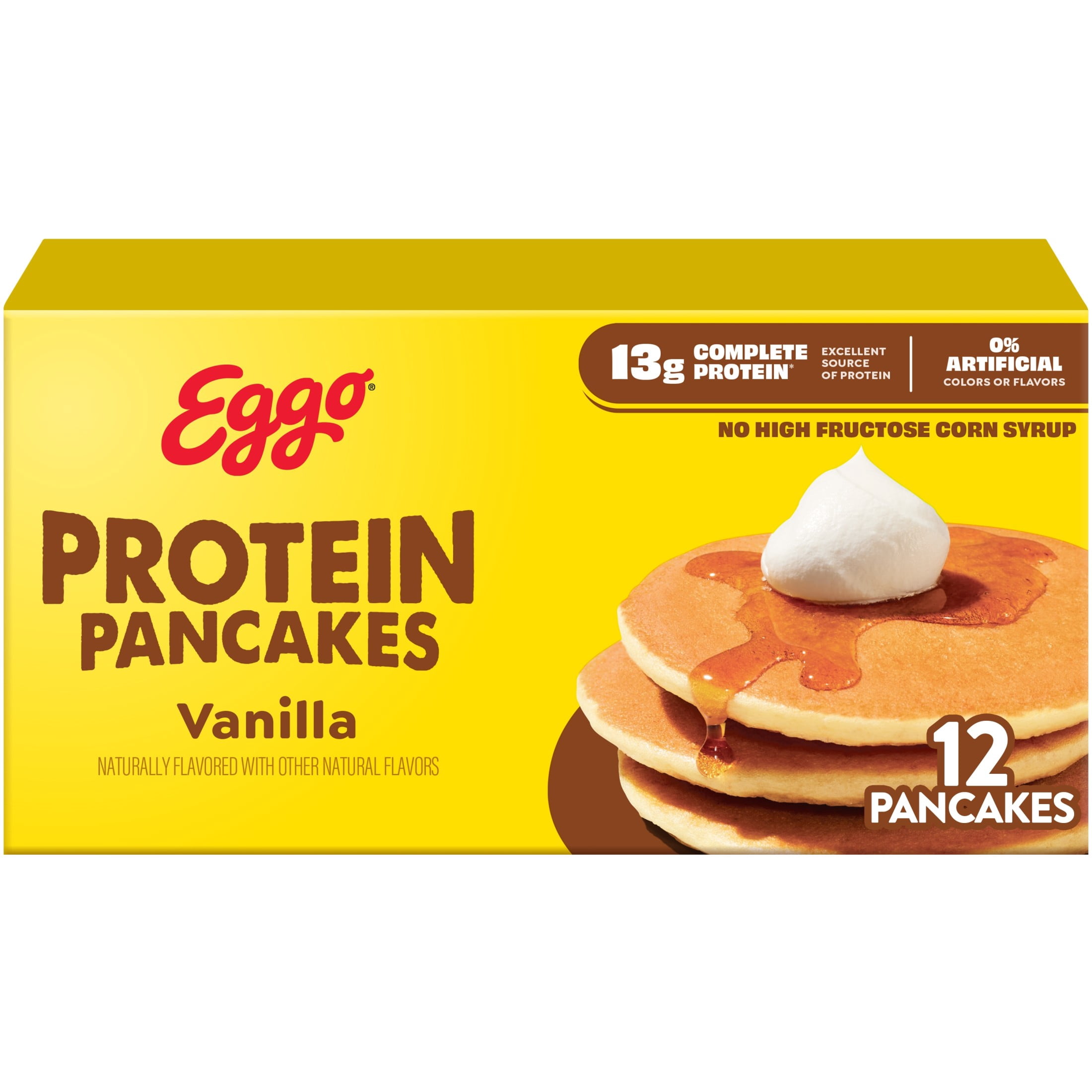 Eggo Protein Vanilla Pancakes, Breakfast Food, 14.8 oz, 12 Count (Frozen)