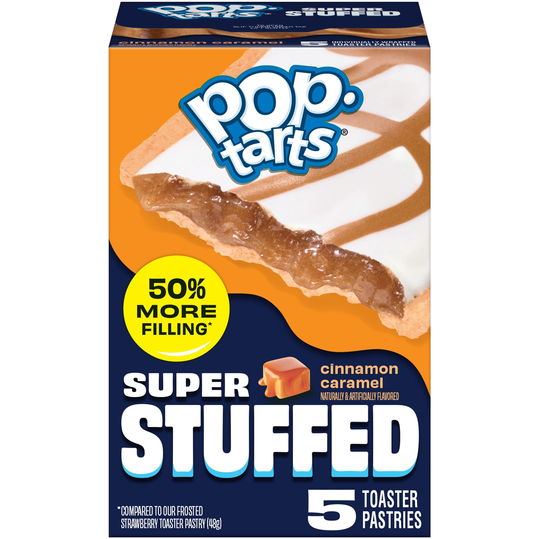 Pop-Tarts Super Stuffed Cinnamon Caramel Toaster Pastries, Walmart Exclusive, 50% More Filling, Shelf-Stable, 10.9 oz (5 Count)