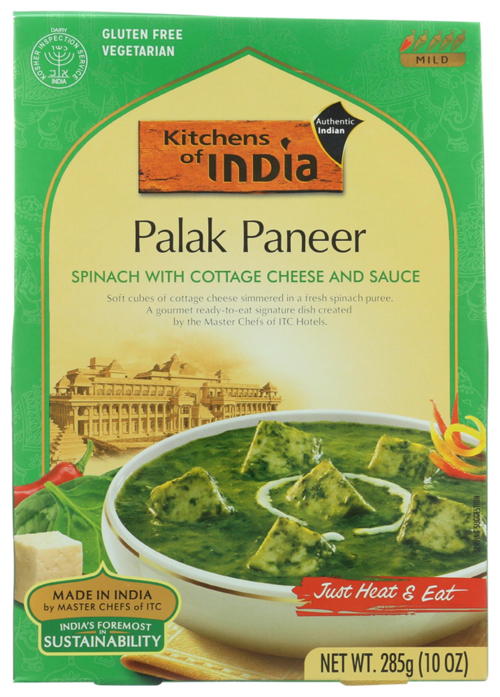 Kitchens of India Spinach with Cottage Cheese and Sauce Palak Paneer, 10 oz