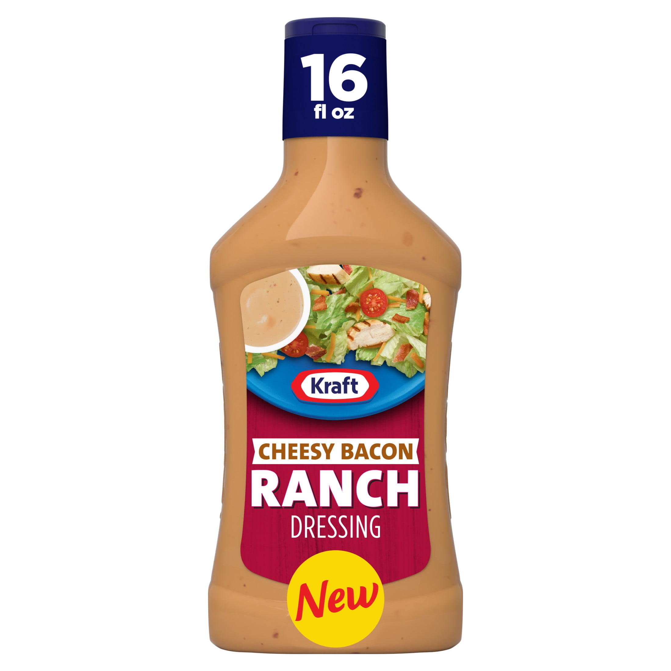 Kraft Cheesy Bacon Ranch Dressing, 16 fl oz Bottle, for Salads and Dipping, Made with Real Buttermilk