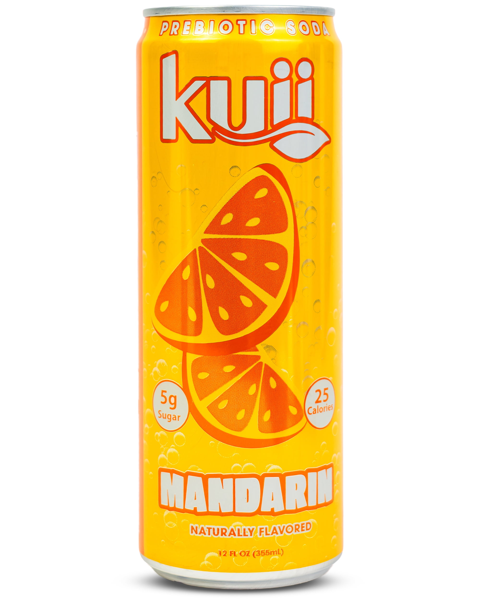 Kuii Prebiotic Soda, 12 fl oz, Single Aluminum Can, Mandarin