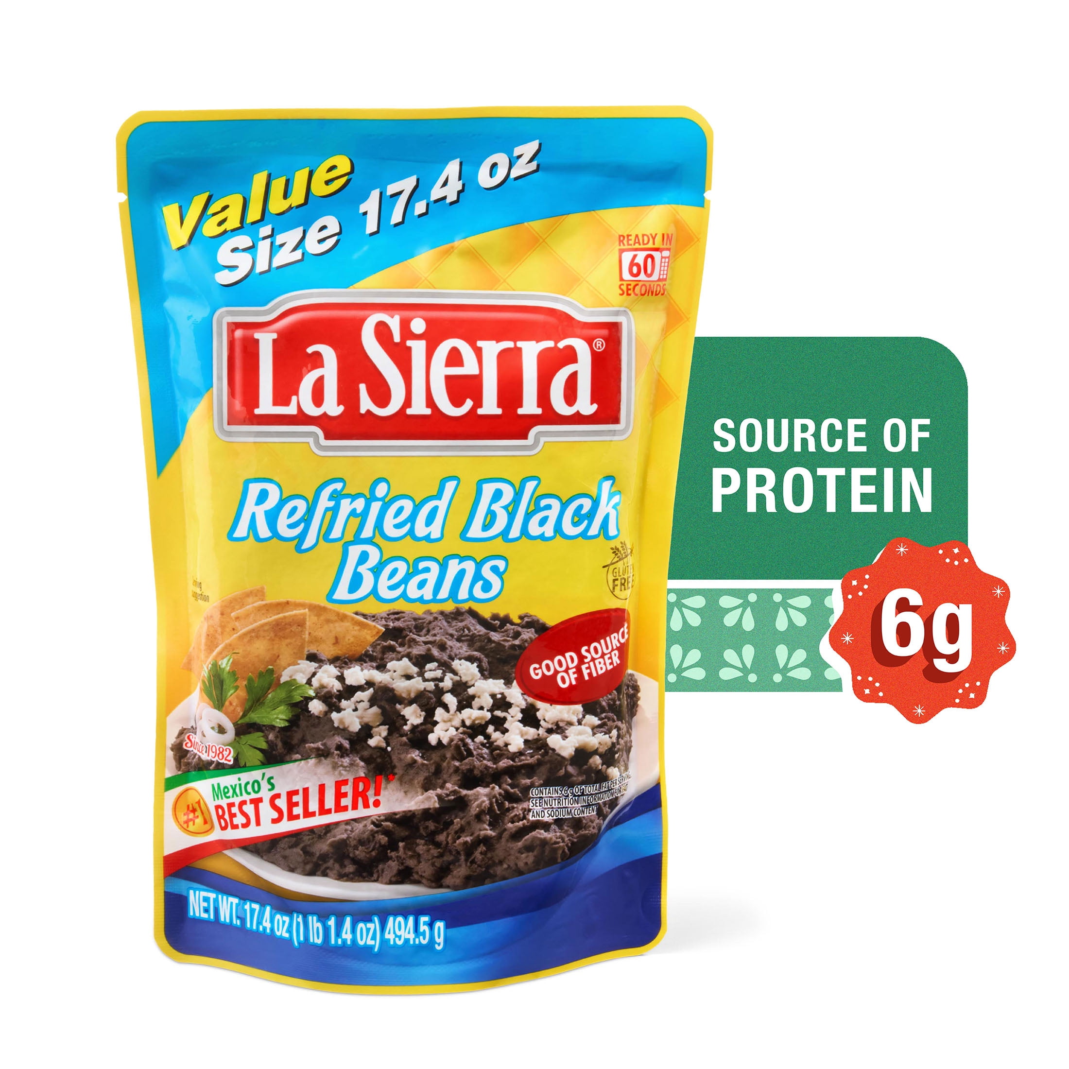La Sierra Refried Black Beans Value Size 17.4oz